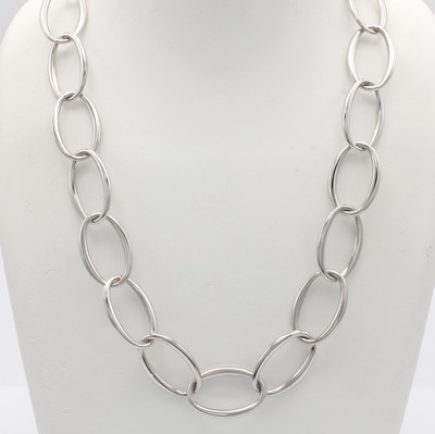 27011160a - Collier, WG 585/000, große ovale Glieder, D. ca. 18 mm, integrierte Schließe, L. ca. ...