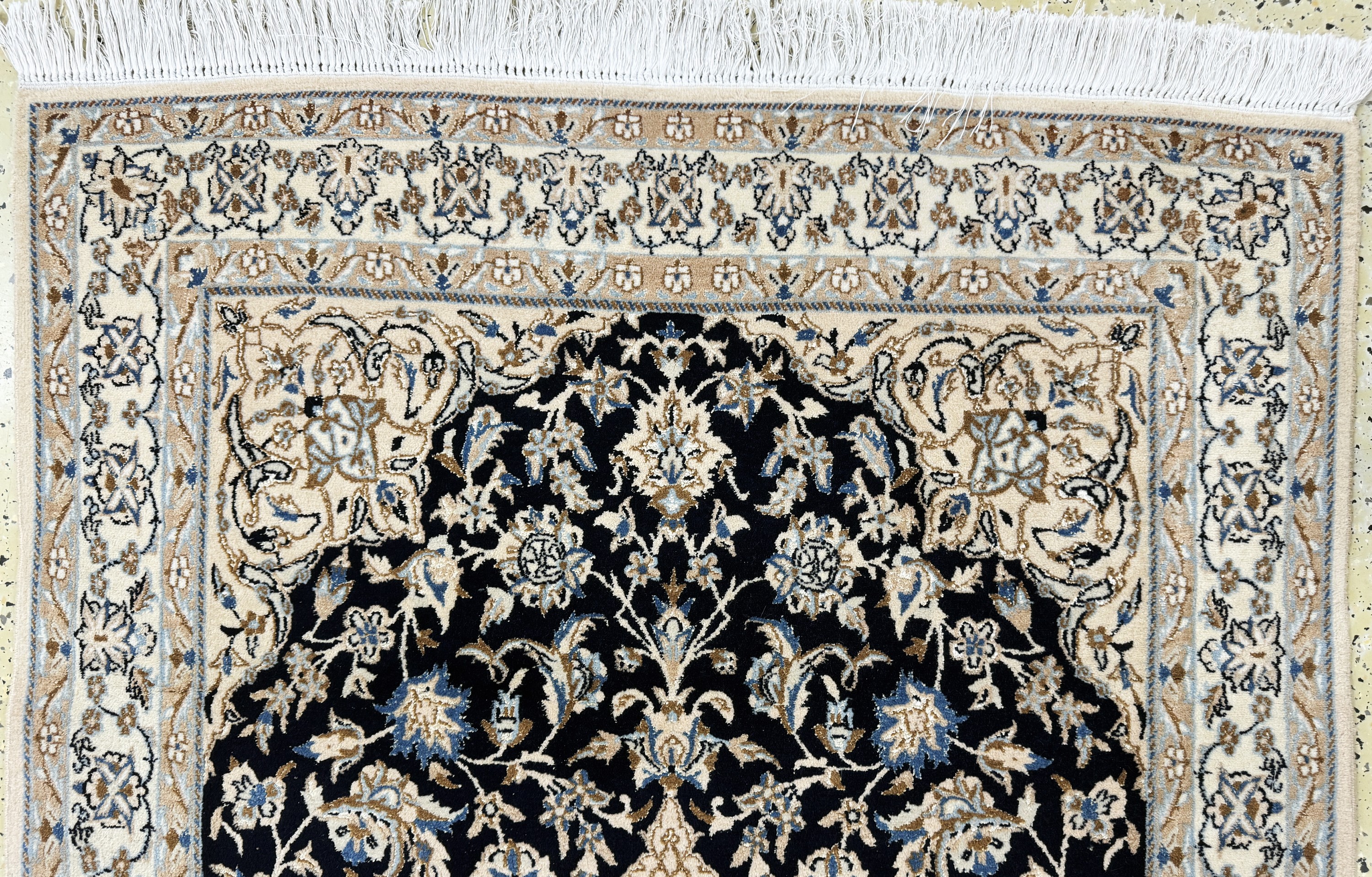 Detail a: Nain fein(9 La), Persien, Mitte 20.Jhd, Korkwolle mit Seide, ca. 190 x 120 cm, ca. 500.000 Kn/qm, EHZ: 2