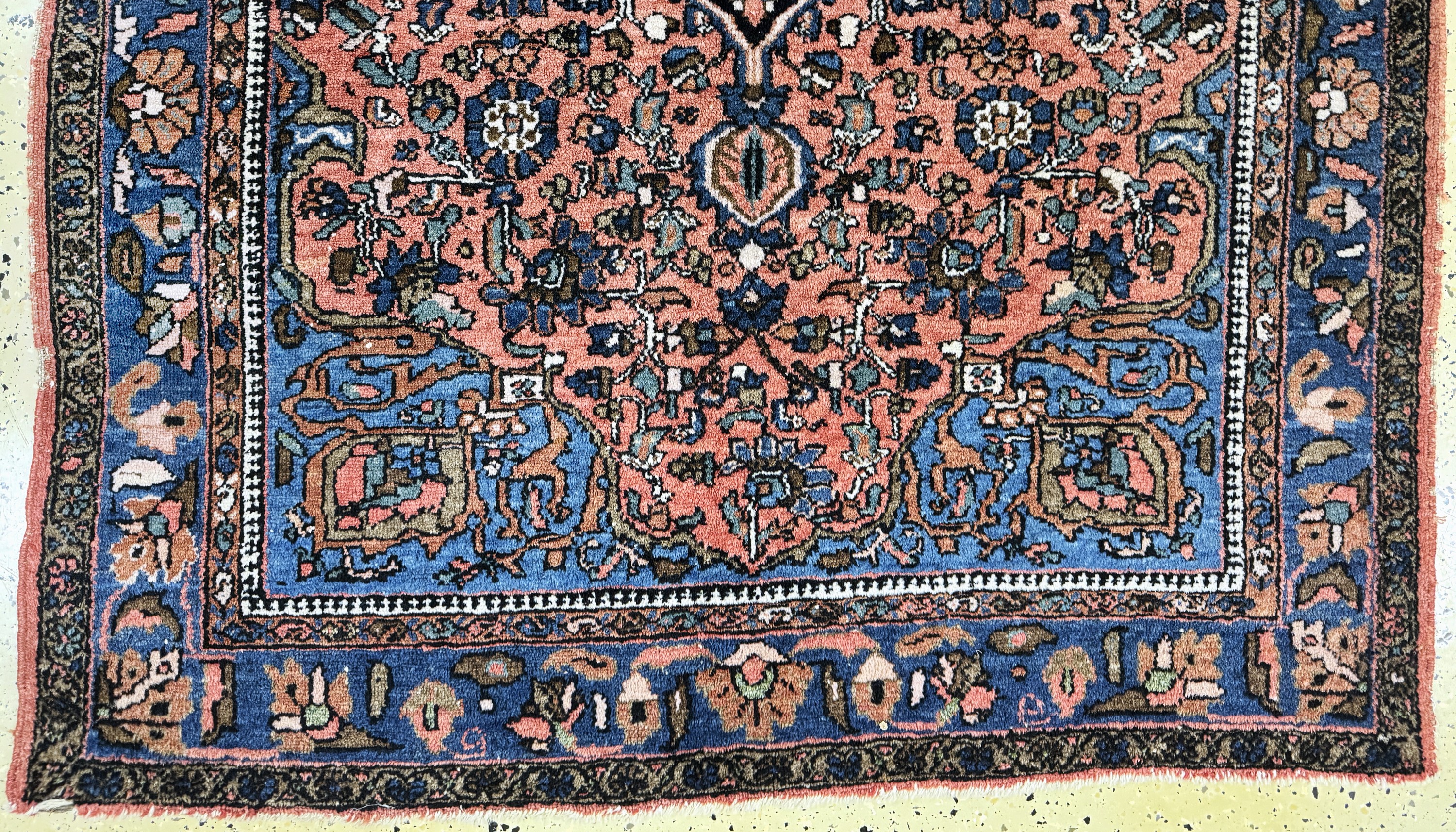 Detail c: Antiker Hamadan, Persien, um 1900, Wolle auf Baumwolle, ca. 205 x 140 cm, EHZ: 3