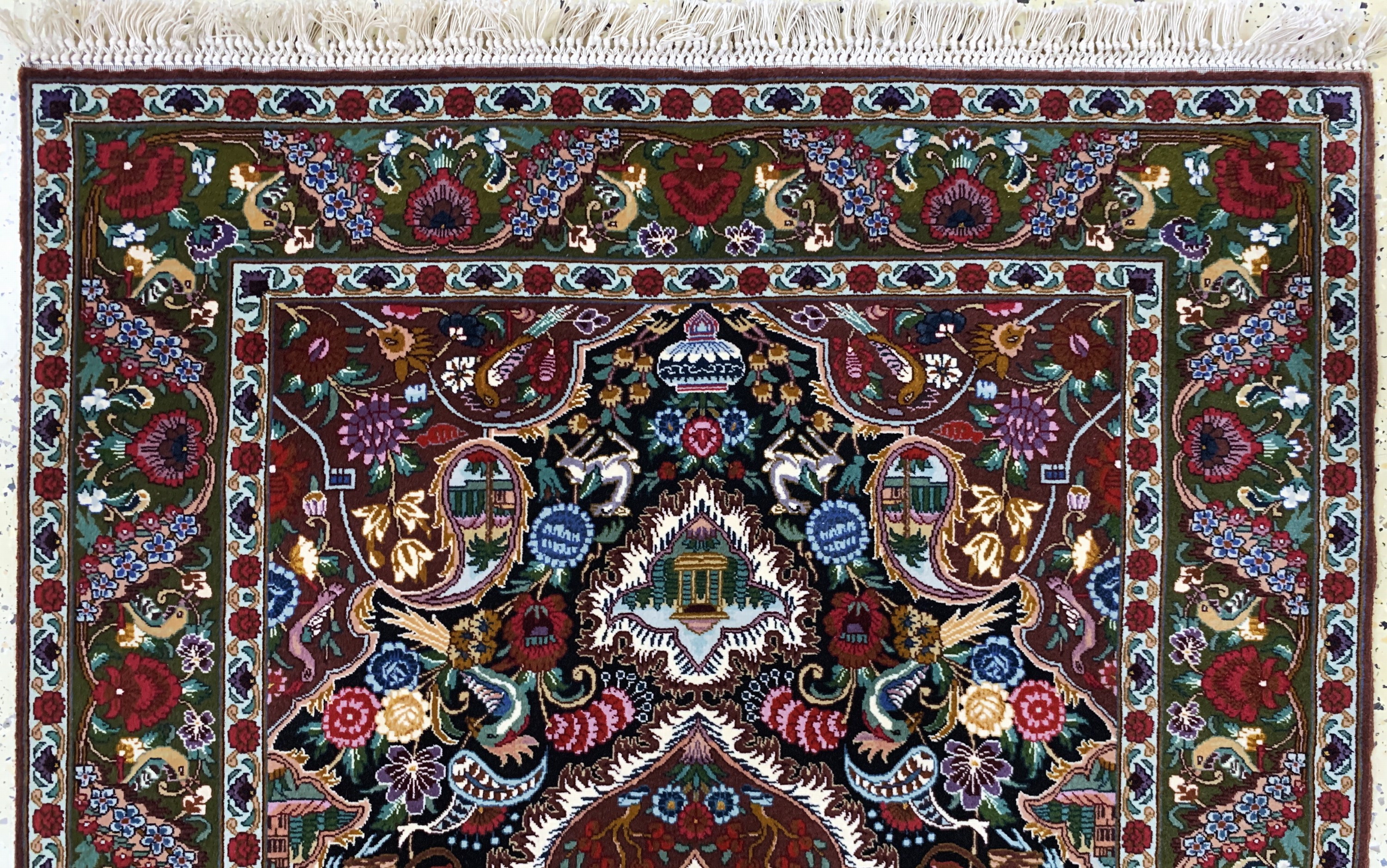Detail a: Täbriz fein(50 Raj), Persien, Ende 20.Jhd, Korkwolle mit Seide, ca. 153 x 103 cm, ca. 500.000 Kn/qm, EHZ: 2