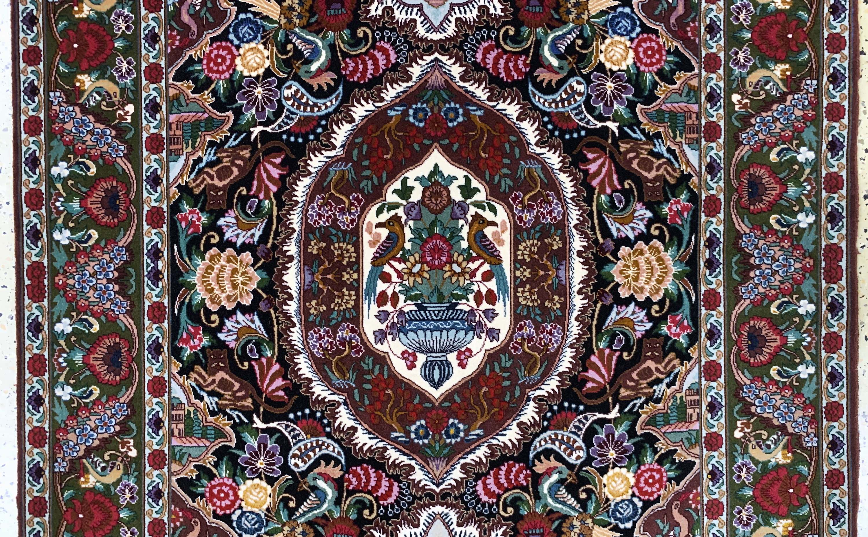 Detail b: Täbriz fein(50 Raj), Persien, Ende 20.Jhd, Korkwolle mit Seide, ca. 153 x 103 cm, ca. 500.000 Kn/qm, EHZ: 2