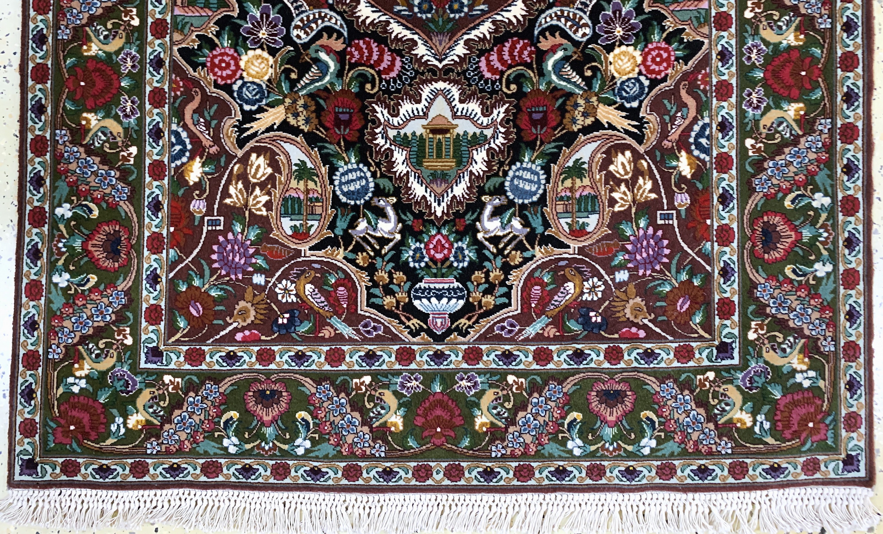 Detail c: Täbriz fein(50 Raj), Persien, Ende 20.Jhd, Korkwolle mit Seide, ca. 153 x 103 cm, ca. 500.000 Kn/qm, EHZ: 2