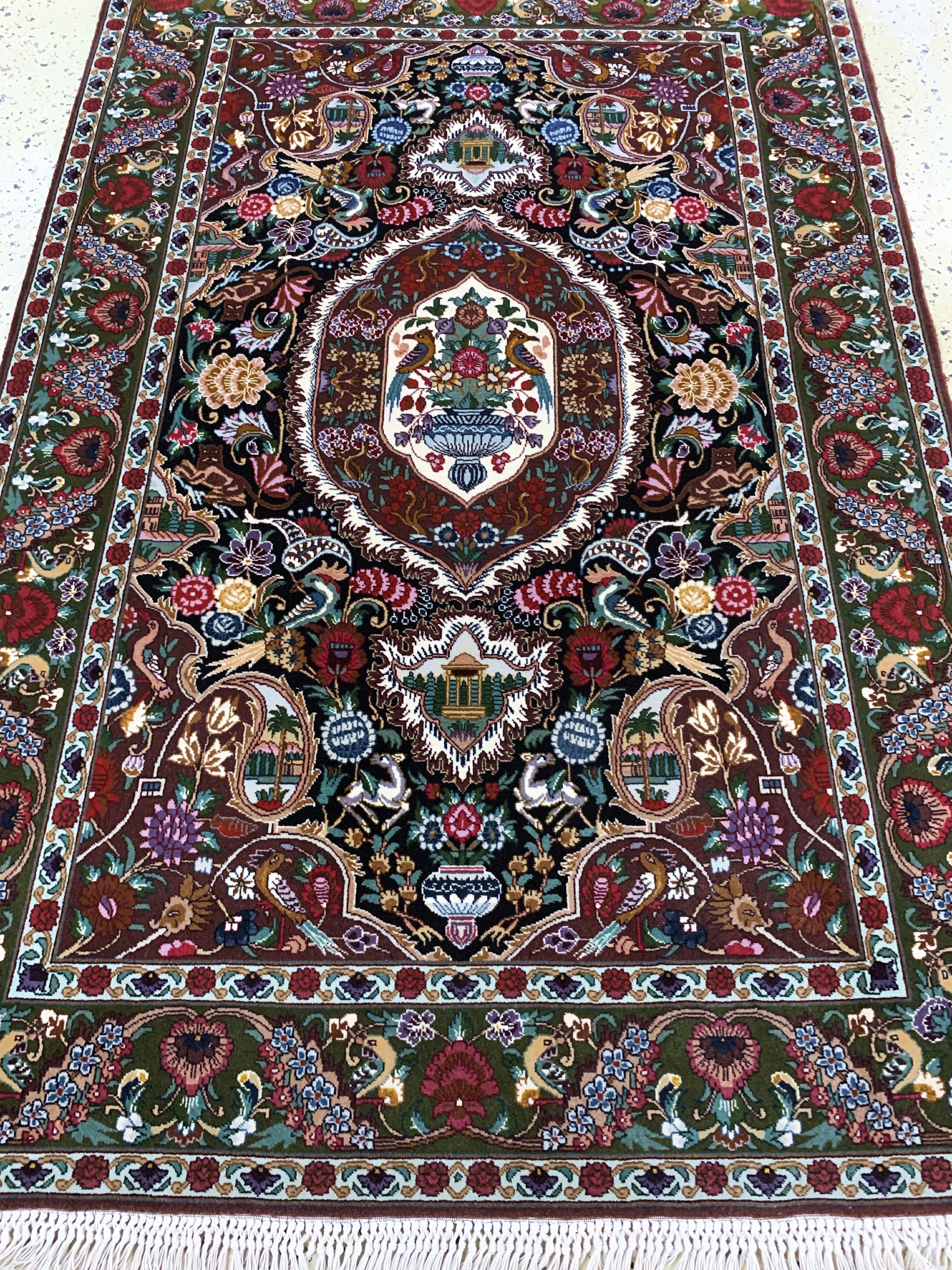 Detail d: Täbriz fein(50 Raj), Persien, Ende 20.Jhd, Korkwolle mit Seide, ca. 153 x 103 cm, ca. 500.000 Kn/qm, EHZ: 2