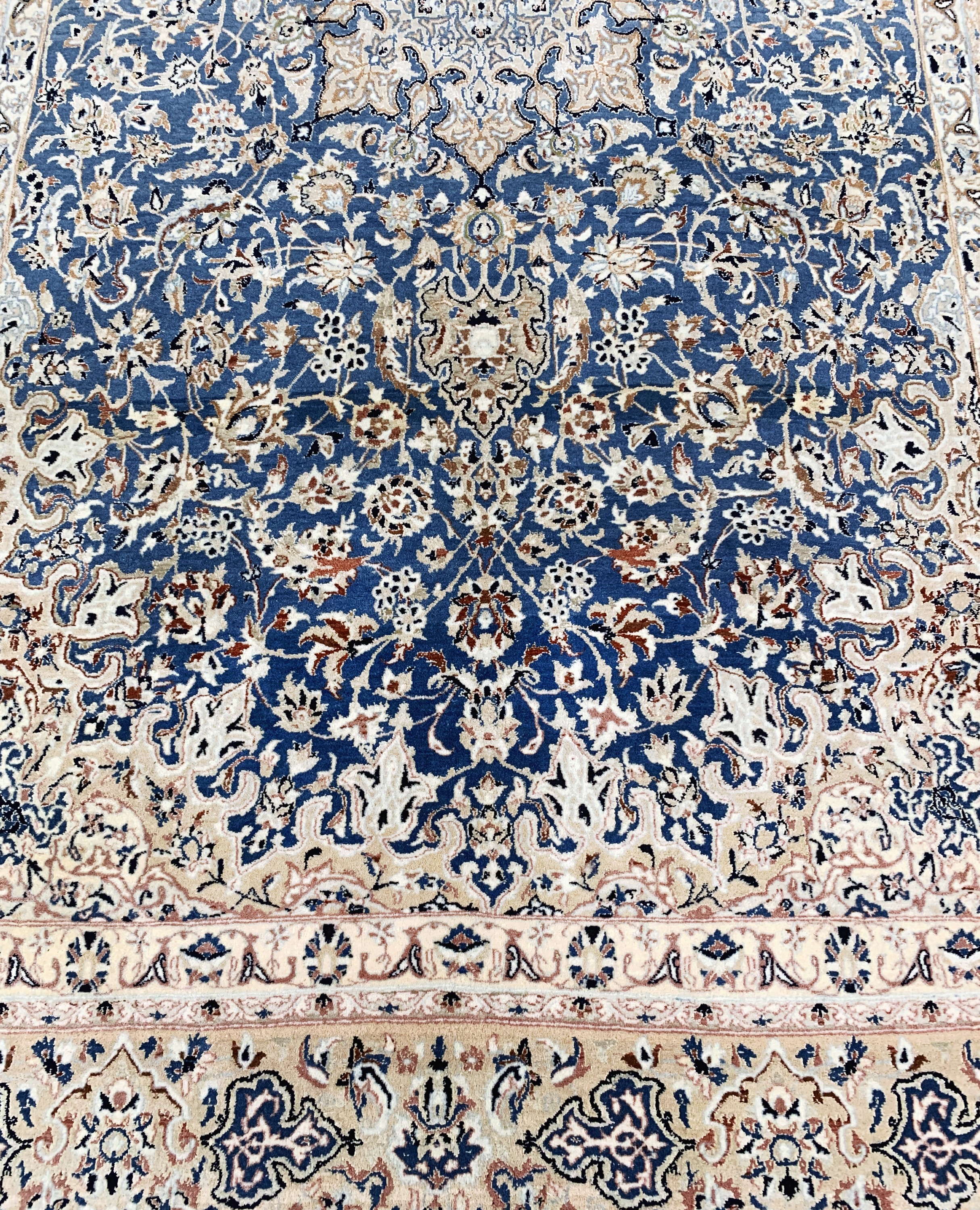 Detail f: Nain"Tudeschk"fein, Persien, Anfang 20.Jhd,Korkwolle mit Seide, ca. 275 x 170 cm, Reinigungsbedürftig, EHZ: 2