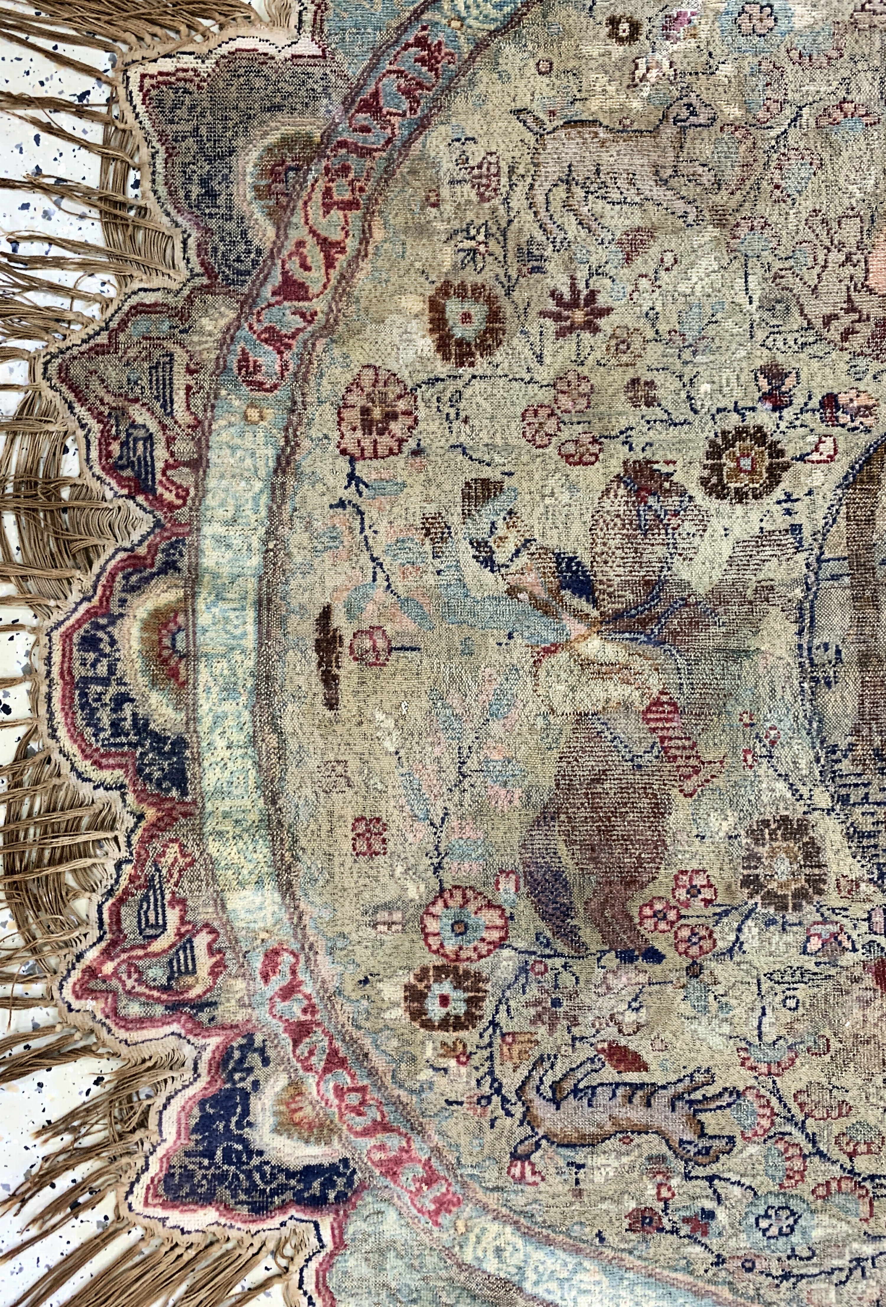 Detail a: Antiker Kayseri Türkei, "Metallbrokat", 19.Jhd, merzerisierte Baumwolle, ca. 130 x 145cm, EHZ: 3(Risse & Restaurierungen).