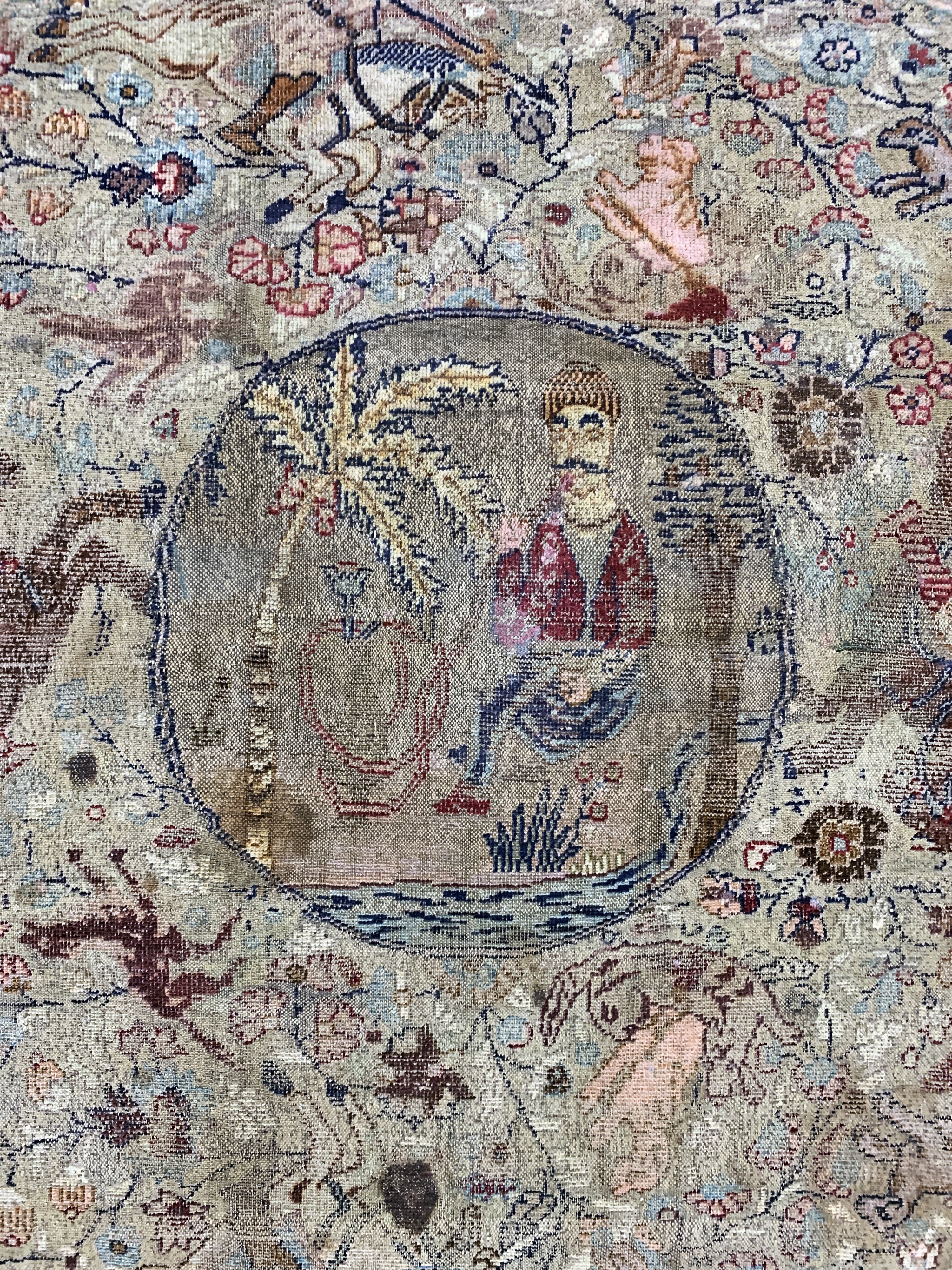 Detail b: Antiker Kayseri Türkei, "Metallbrokat", 19.Jhd, merzerisierte Baumwolle, ca. 130 x 145cm, EHZ: 3(Risse & Restaurierungen).