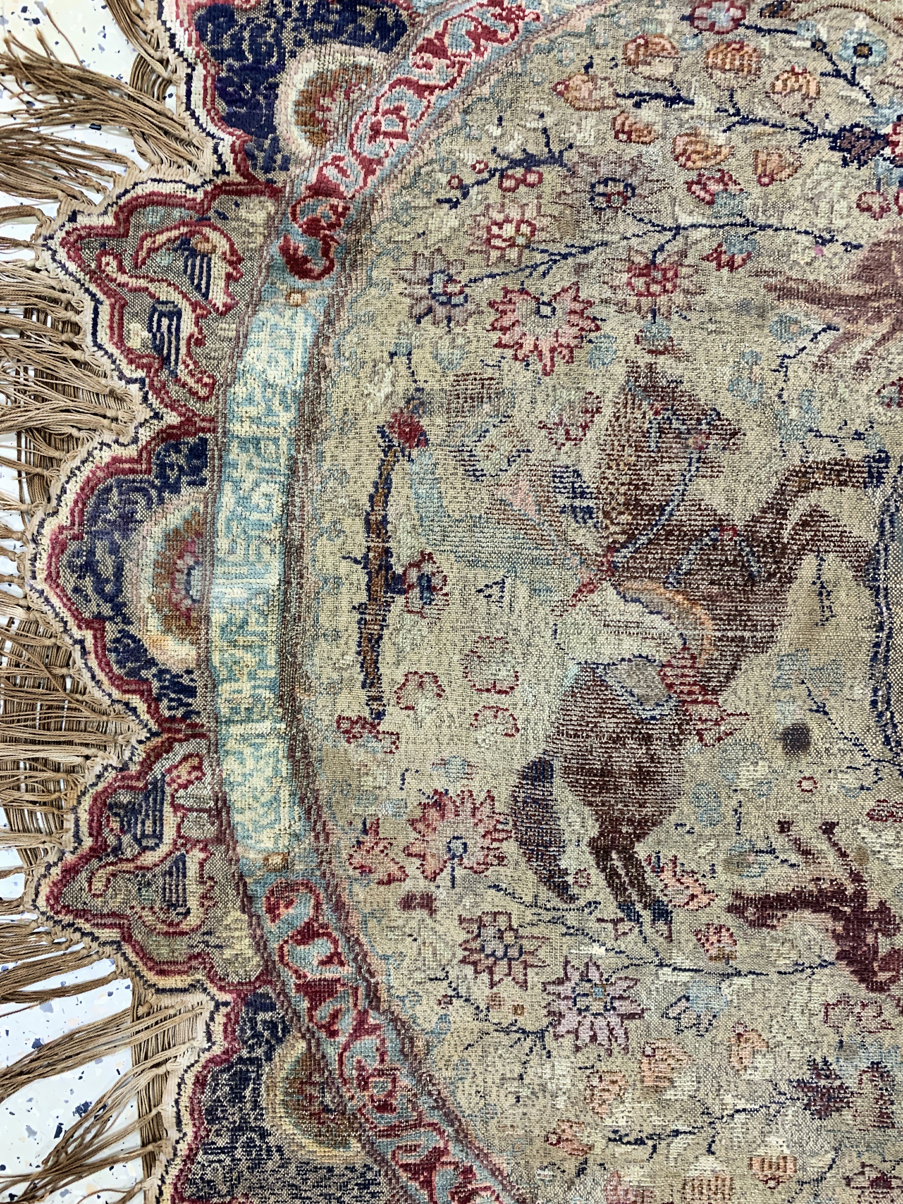 Detail c: Antiker Kayseri Türkei, "Metallbrokat", 19.Jhd, merzerisierte Baumwolle, ca. 130 x 145cm, EHZ: 3(Risse & Restaurierungen).