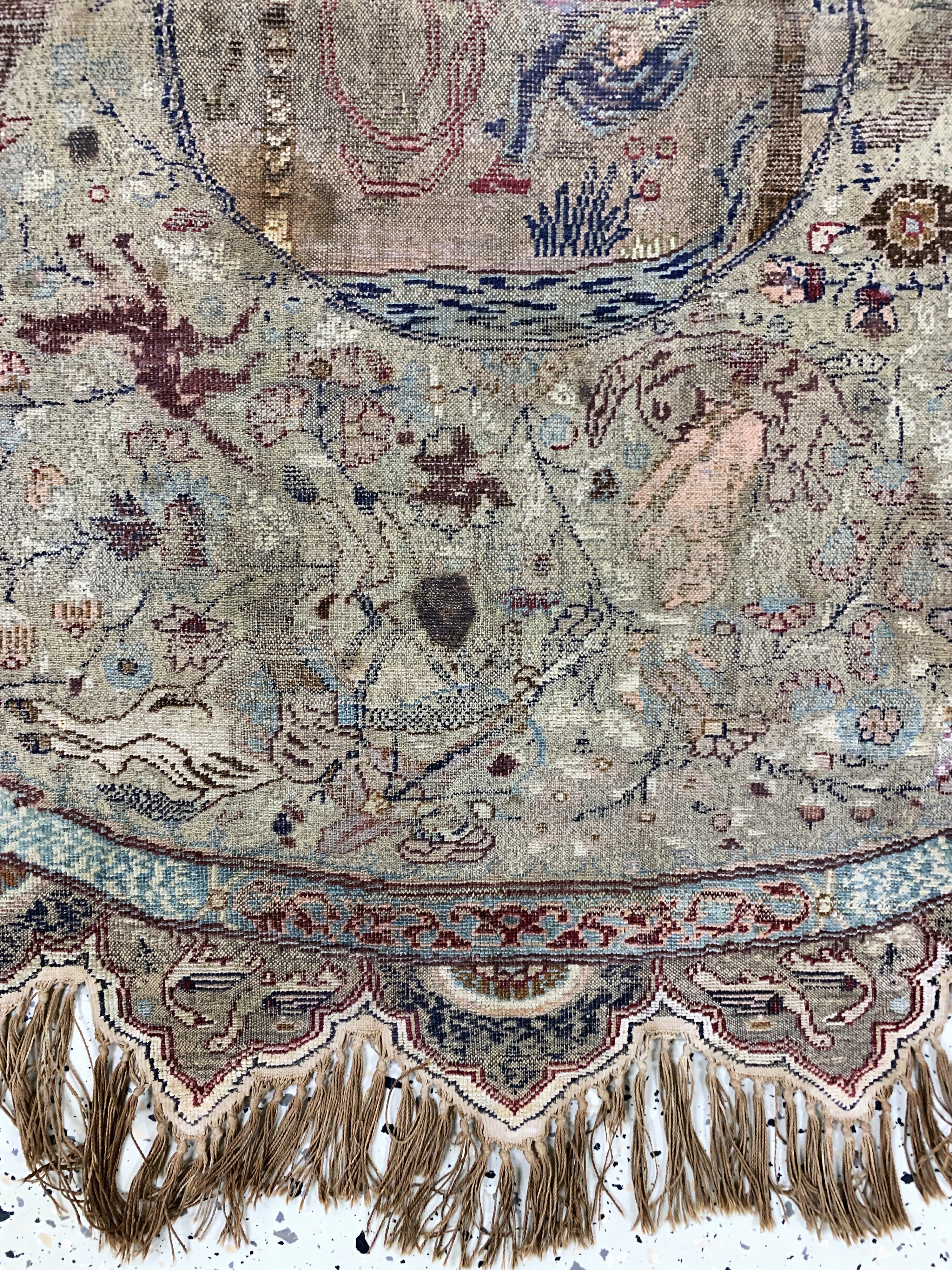 Detail d: Antiker Kayseri Türkei, "Metallbrokat", 19.Jhd, merzerisierte Baumwolle, ca. 130 x 145cm, EHZ: 3(Risse & Restaurierungen).