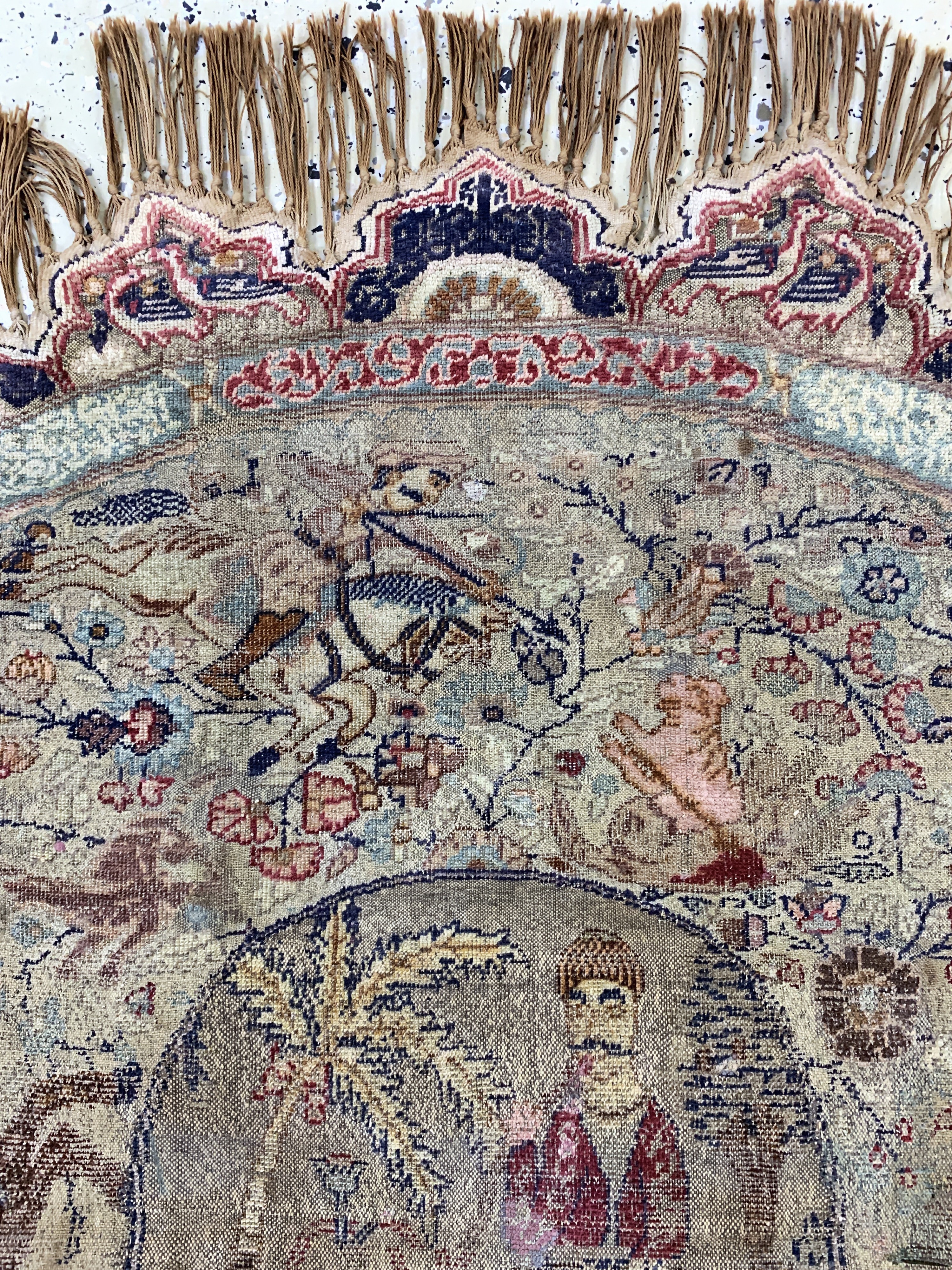 Detail e: Antiker Kayseri Türkei, "Metallbrokat", 19.Jhd, merzerisierte Baumwolle, ca. 130 x 145cm, EHZ: 3(Risse & Restaurierungen).