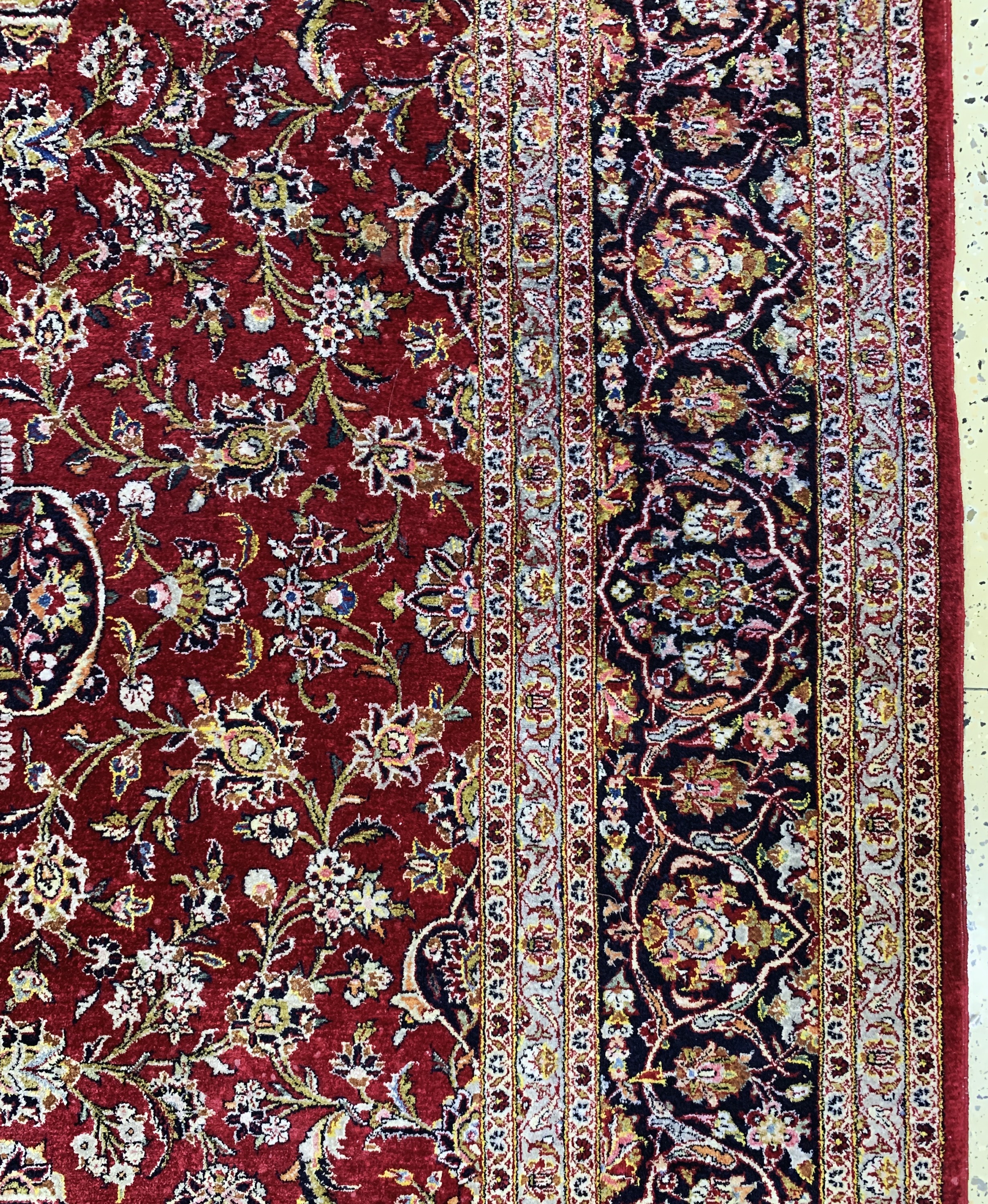 Detail f: Seiden Keschan, Persien, Mitte 20.Jhd, reine Naturseide, ca. 320 x 215 cm, leicht verfärbt, EHZ: 2