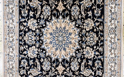 27011202b - Nain fein(9 La), Persien, Mitte 20.Jhd, Korkwolle mit Seide, ca. 190 x 120 cm, ca. ...