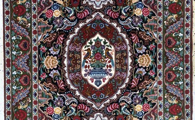 27011206b - Täbriz fein(50 Raj), Persien, Ende 20.Jhd, Korkwolle mit Seide, ca. 153 x 103 cm, ca. ...