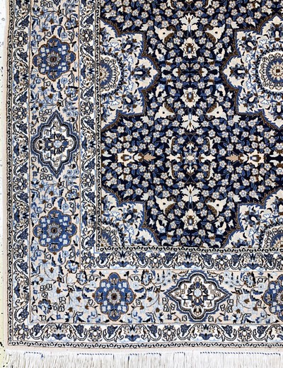 27011257b - Nain fein(9 La), Persien, Ende 20.Jhd, Korkwolle mit Seide, ca. 280 x 170 cm, ca. ...