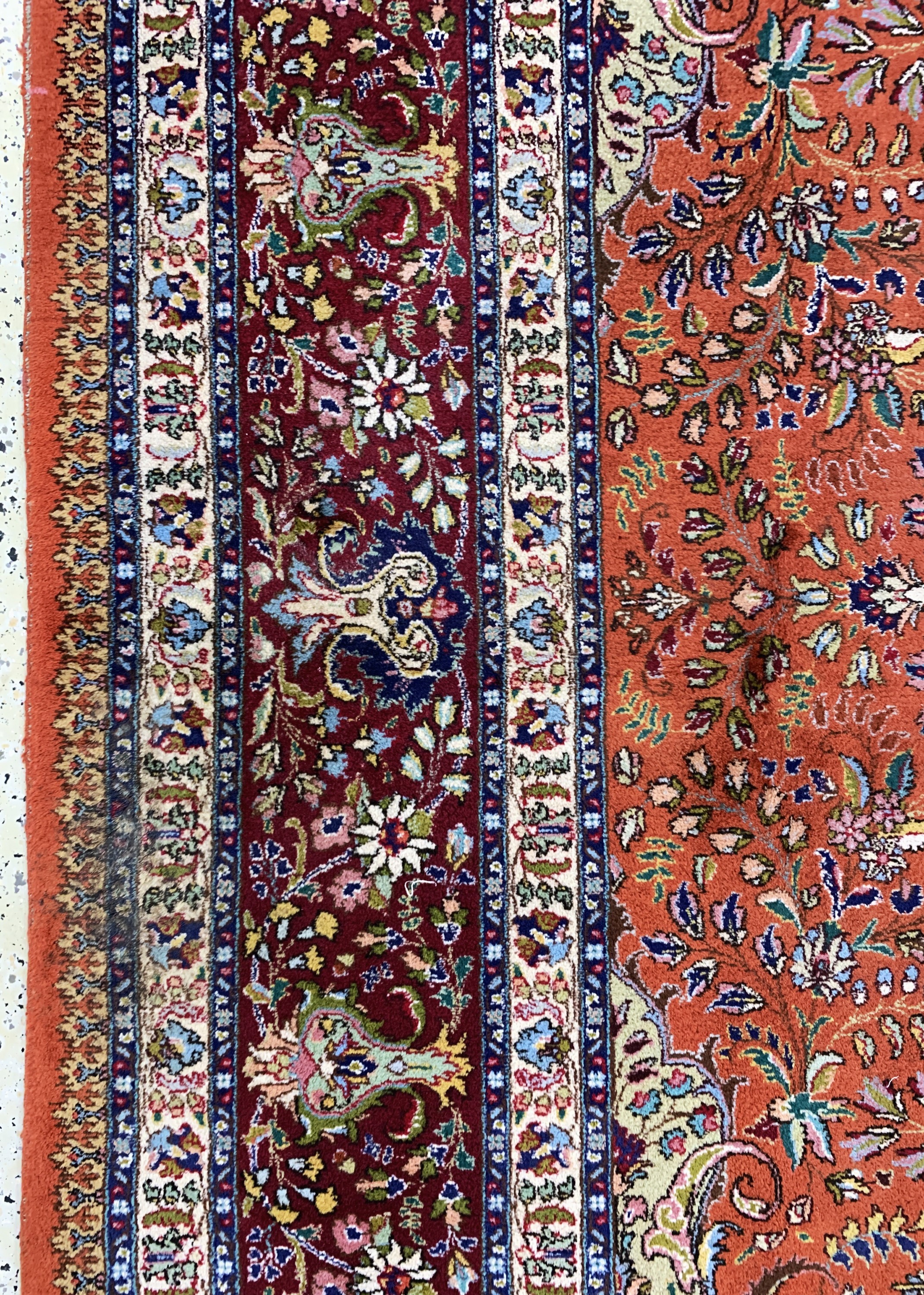 Detail d: Täbriz(40 Raj), Persien, Mitte 20.Jhd, Wolle auf Baumwolle, ca. 420 x 305 cm, EHZ: 2,(kleine restaurierungen)
