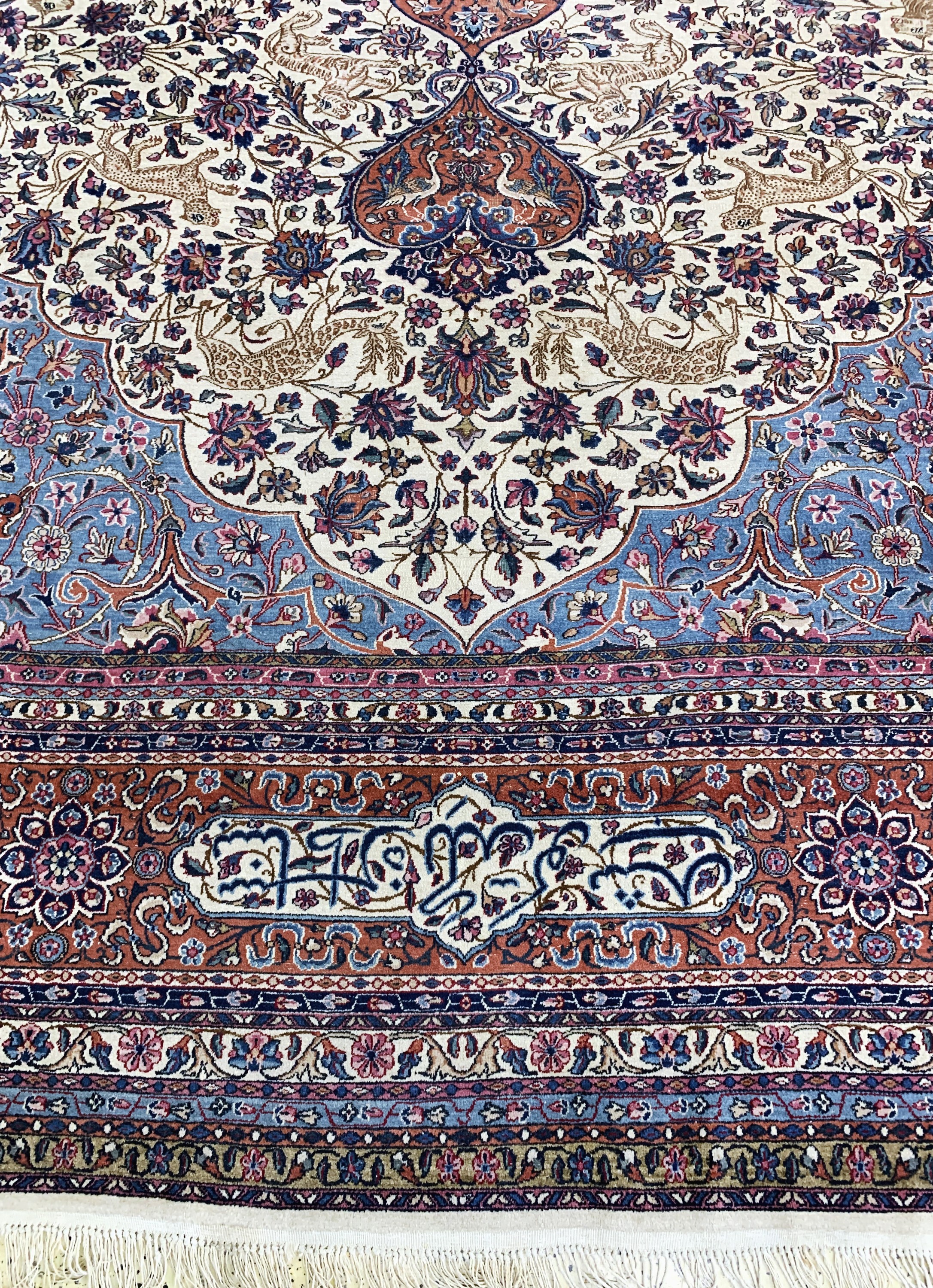 Detail b: Kerman"Lawar"antik, Persien, um 1900, Wolleauf Baumwolle, ca. 560 x 360 cm, EHZ: 2-3