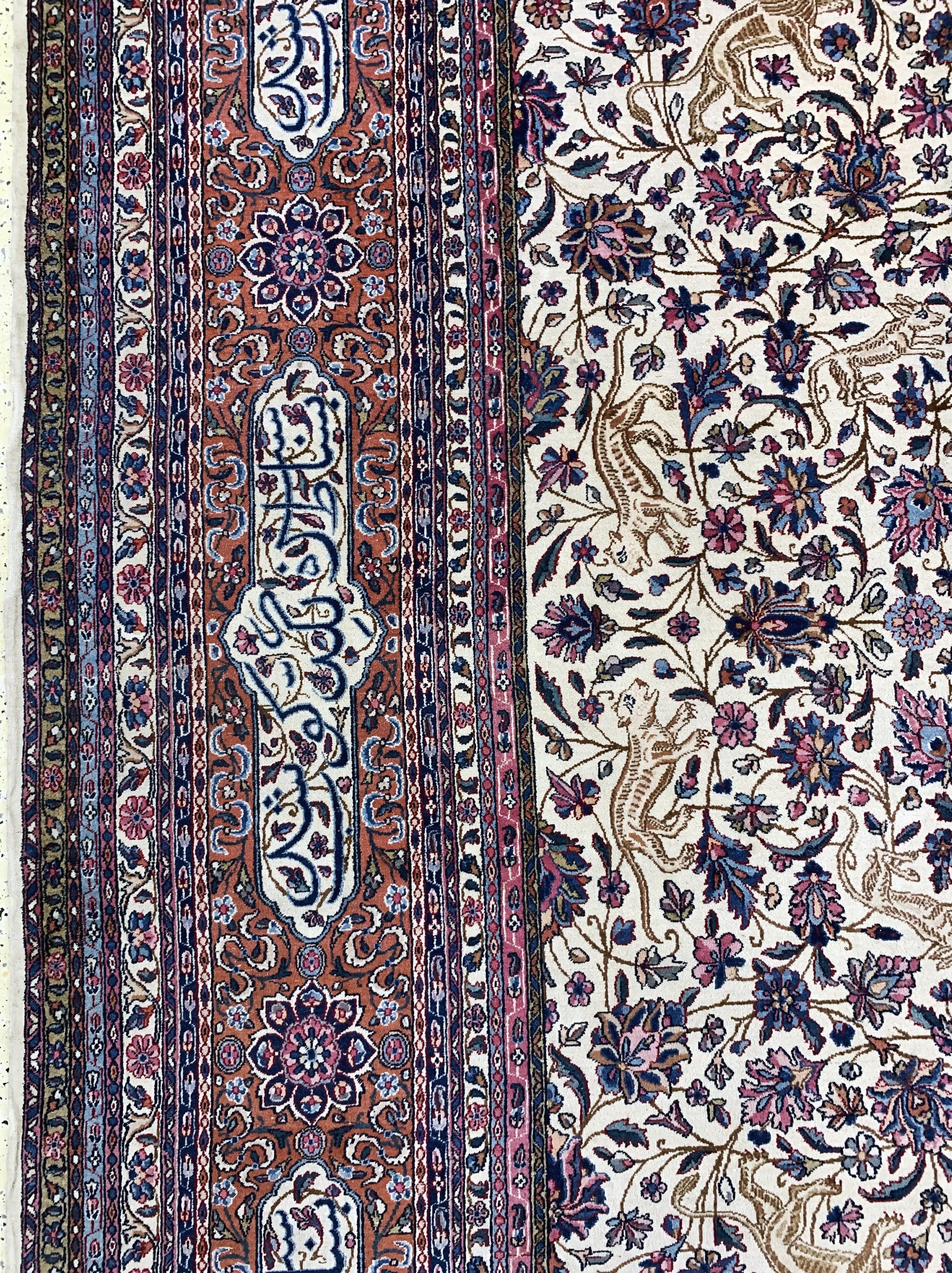 Detail d: Kerman"Lawar"antik, Persien, um 1900, Wolleauf Baumwolle, ca. 560 x 360 cm, EHZ: 2-3