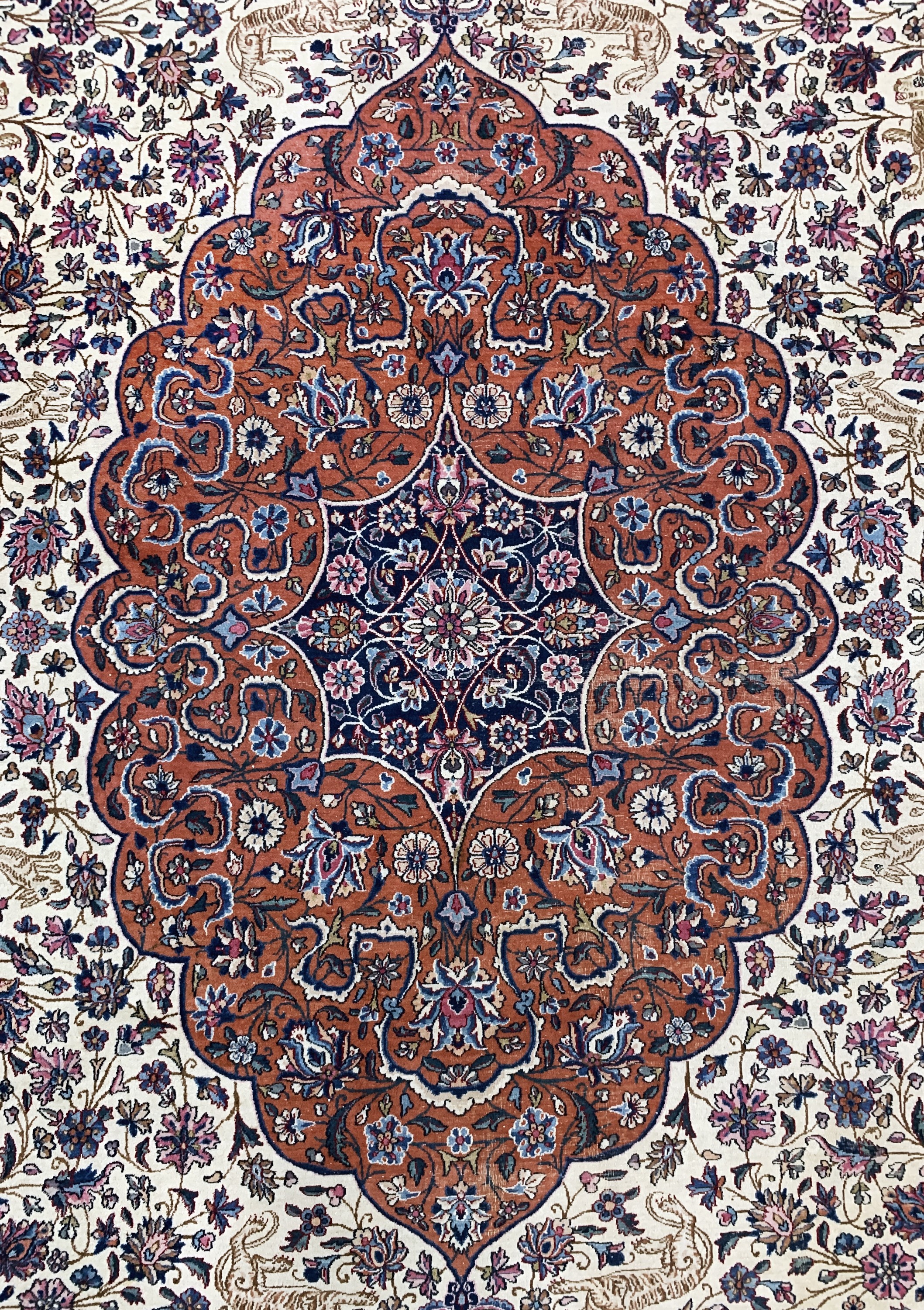 Detail e: Kerman"Lawar"antik, Persien, um 1900, Wolleauf Baumwolle, ca. 560 x 360 cm, EHZ: 2-3