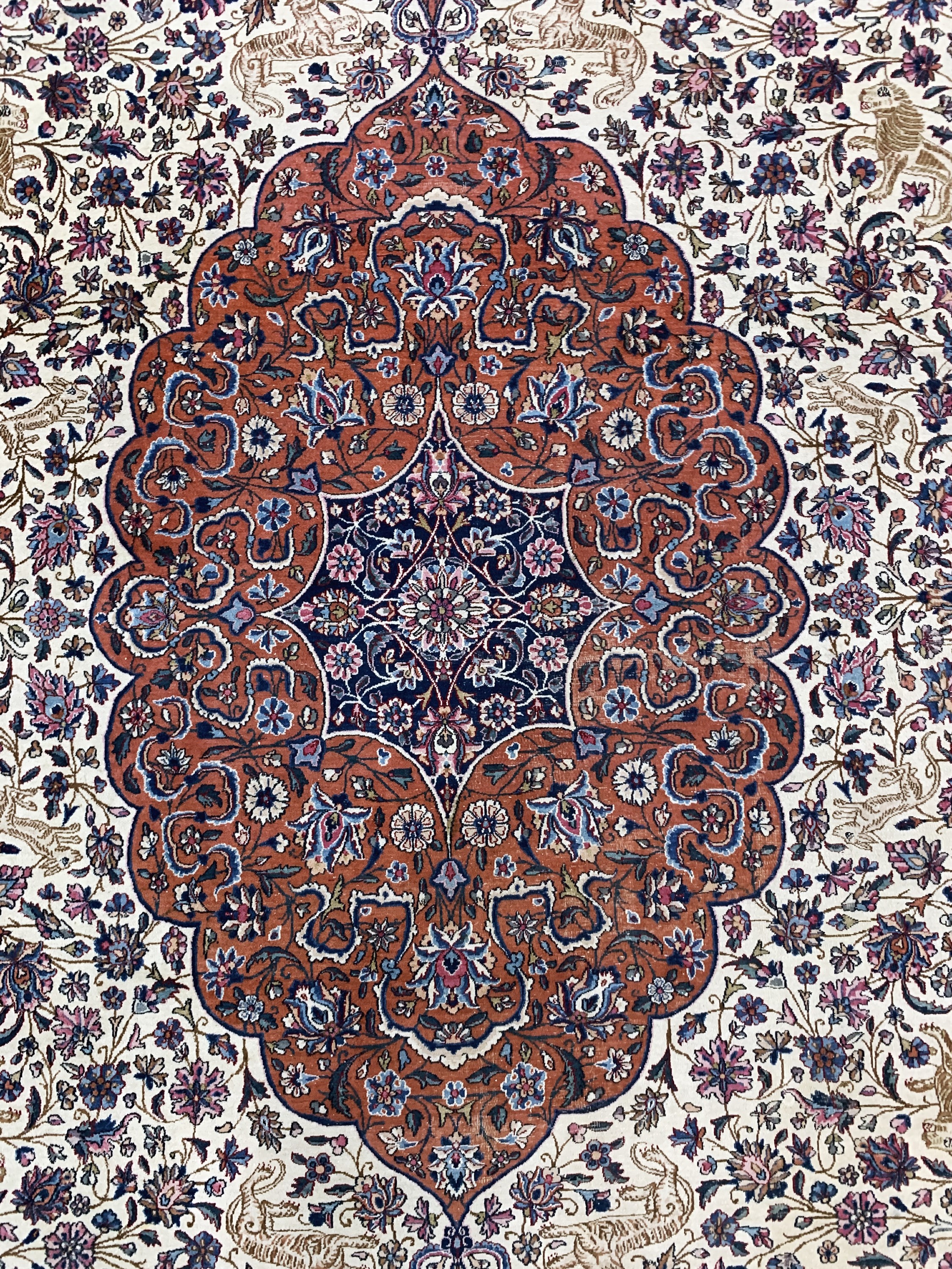 Detail f: Kerman"Lawar"antik, Persien, um 1900, Wolleauf Baumwolle, ca. 560 x 360 cm, EHZ: 2-3