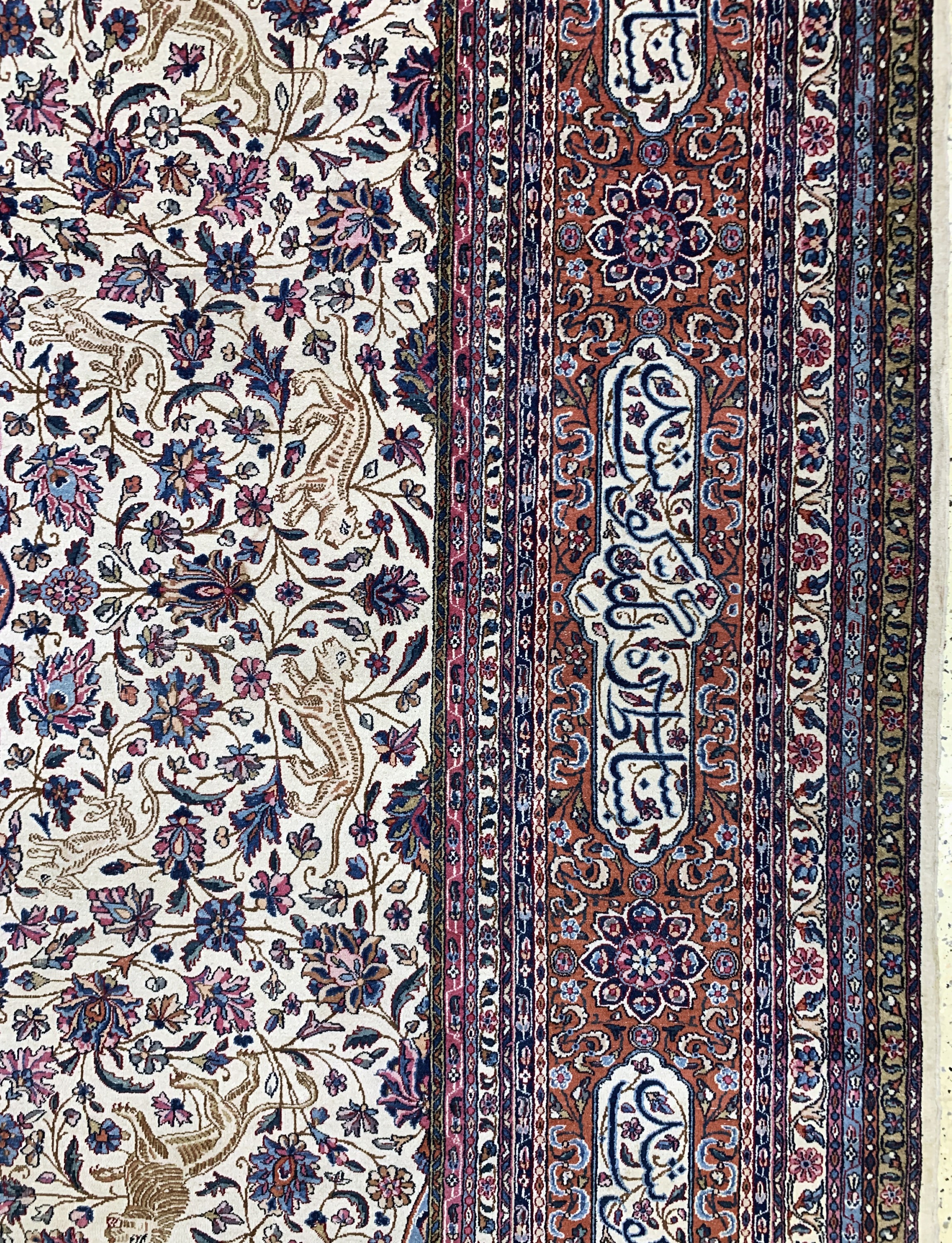 Detail g: Kerman"Lawar"antik, Persien, um 1900, Wolleauf Baumwolle, ca. 560 x 360 cm, EHZ: 2-3