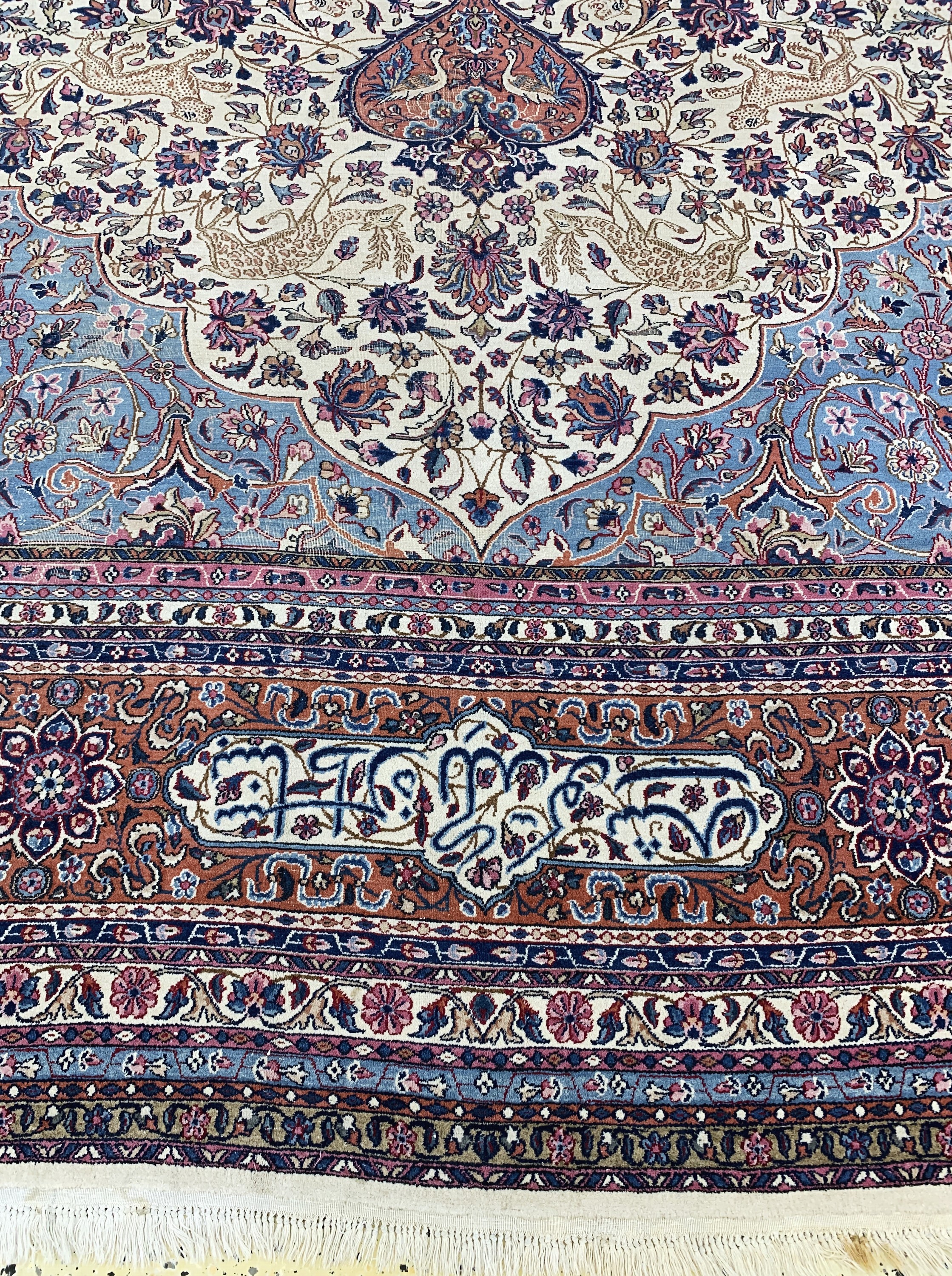 Detail i: Kerman"Lawar"antik, Persien, um 1900, Wolleauf Baumwolle, ca. 560 x 360 cm, EHZ: 2-3