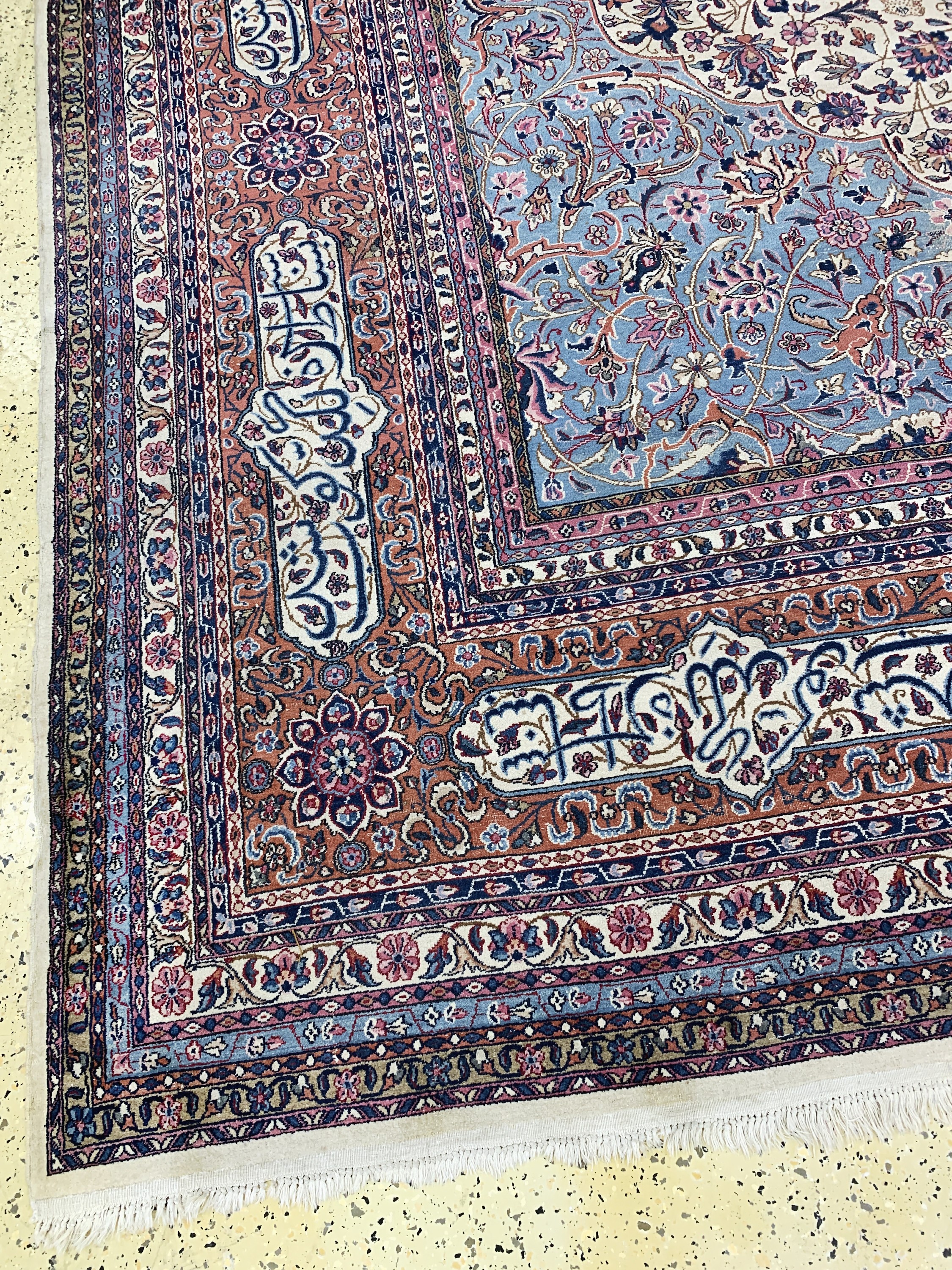 Detail j: Kerman"Lawar"antik, Persien, um 1900, Wolleauf Baumwolle, ca. 560 x 360 cm, EHZ: 2-3