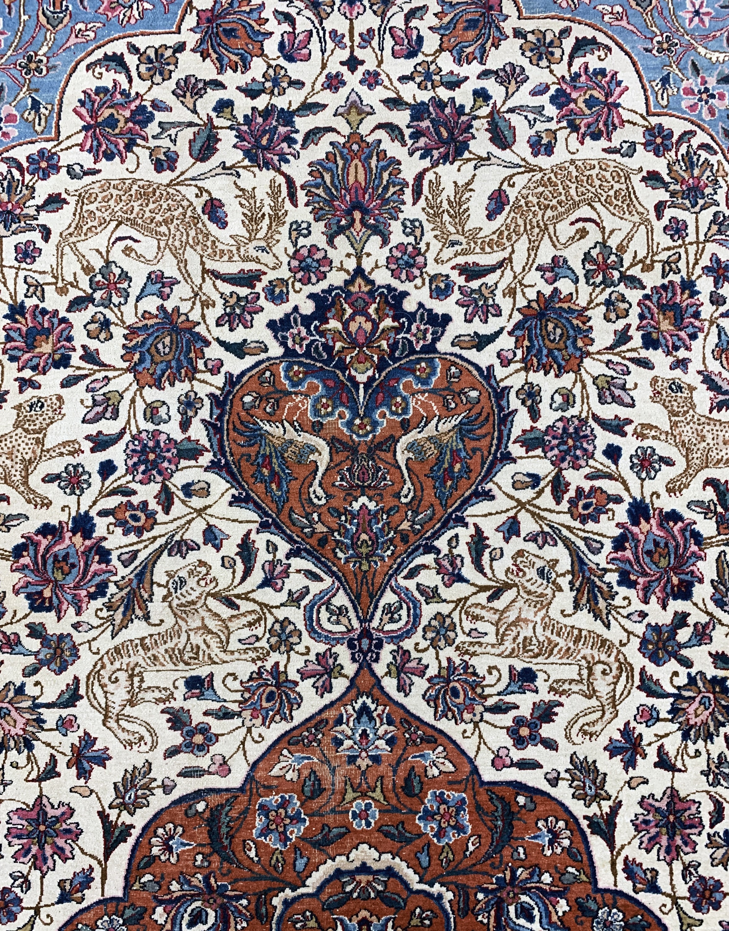 Detail l: Kerman"Lawar"antik, Persien, um 1900, Wolleauf Baumwolle, ca. 560 x 360 cm, EHZ: 2-3
