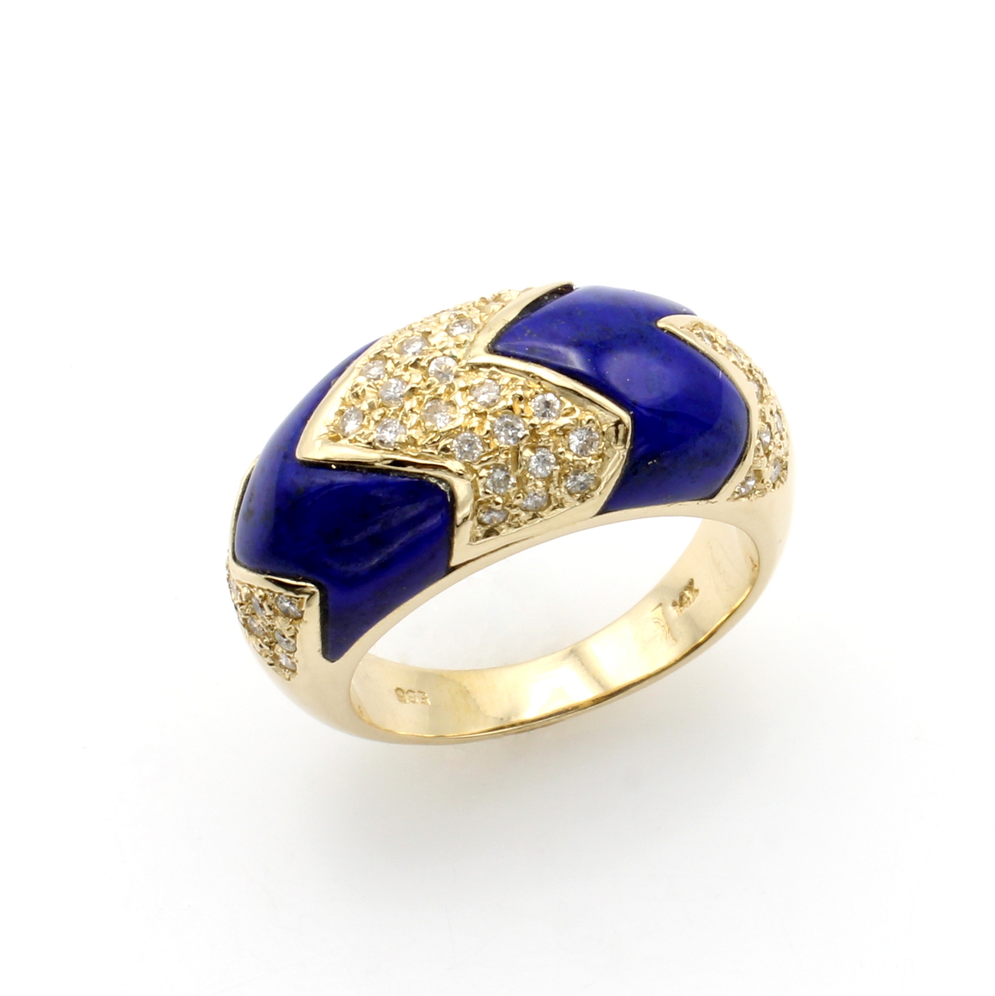 Image 27011313 - Ring mit Lapislazuli und Brillanten, GG 585/000, Brill. zus. ca. 0.13 ct ...