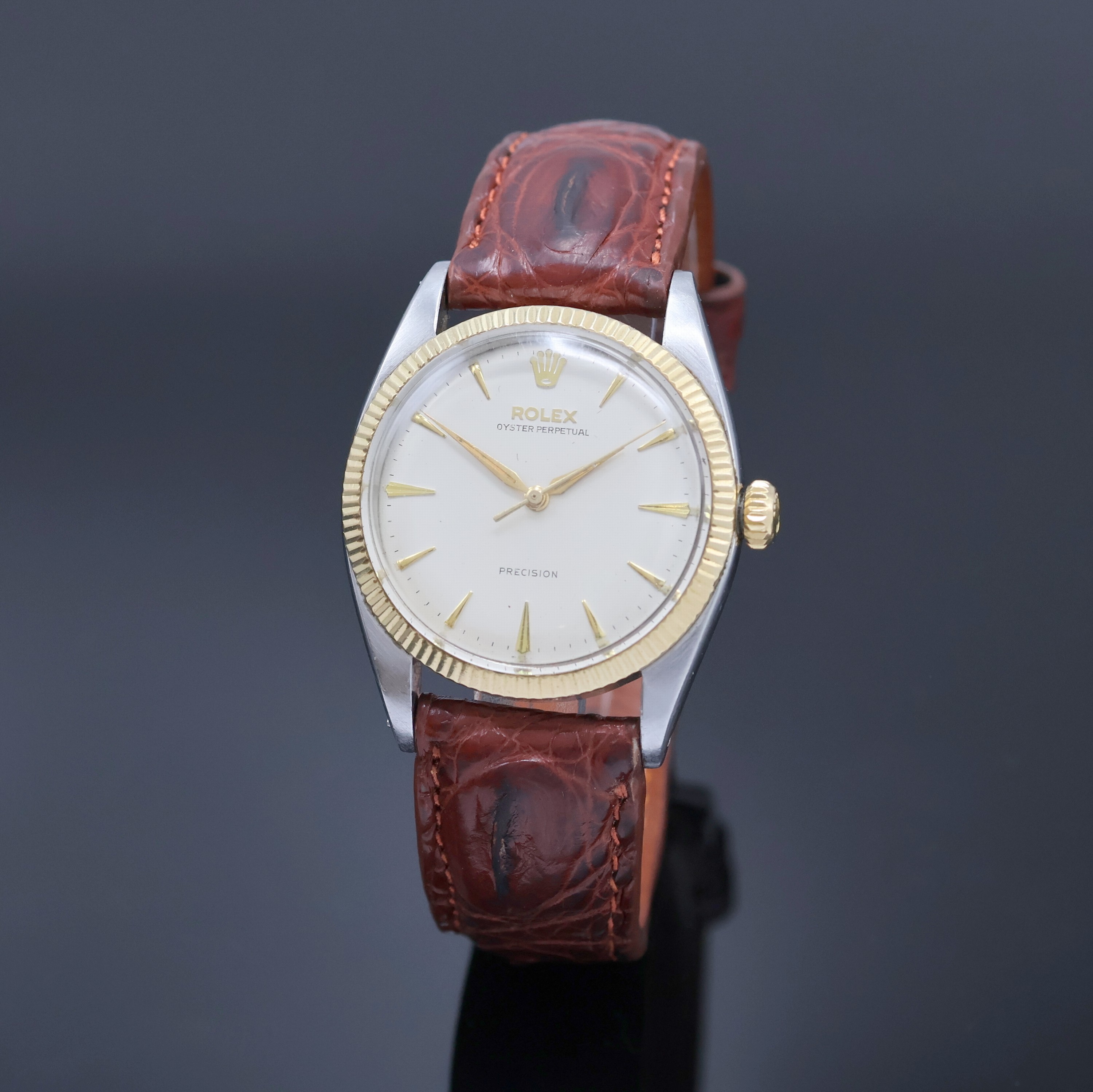 Image 27011315 - ROLEX seltene Armbanduhr Oyster Perpetual Precision ´Ovettone´ Referenz 6298, Schweiz ...