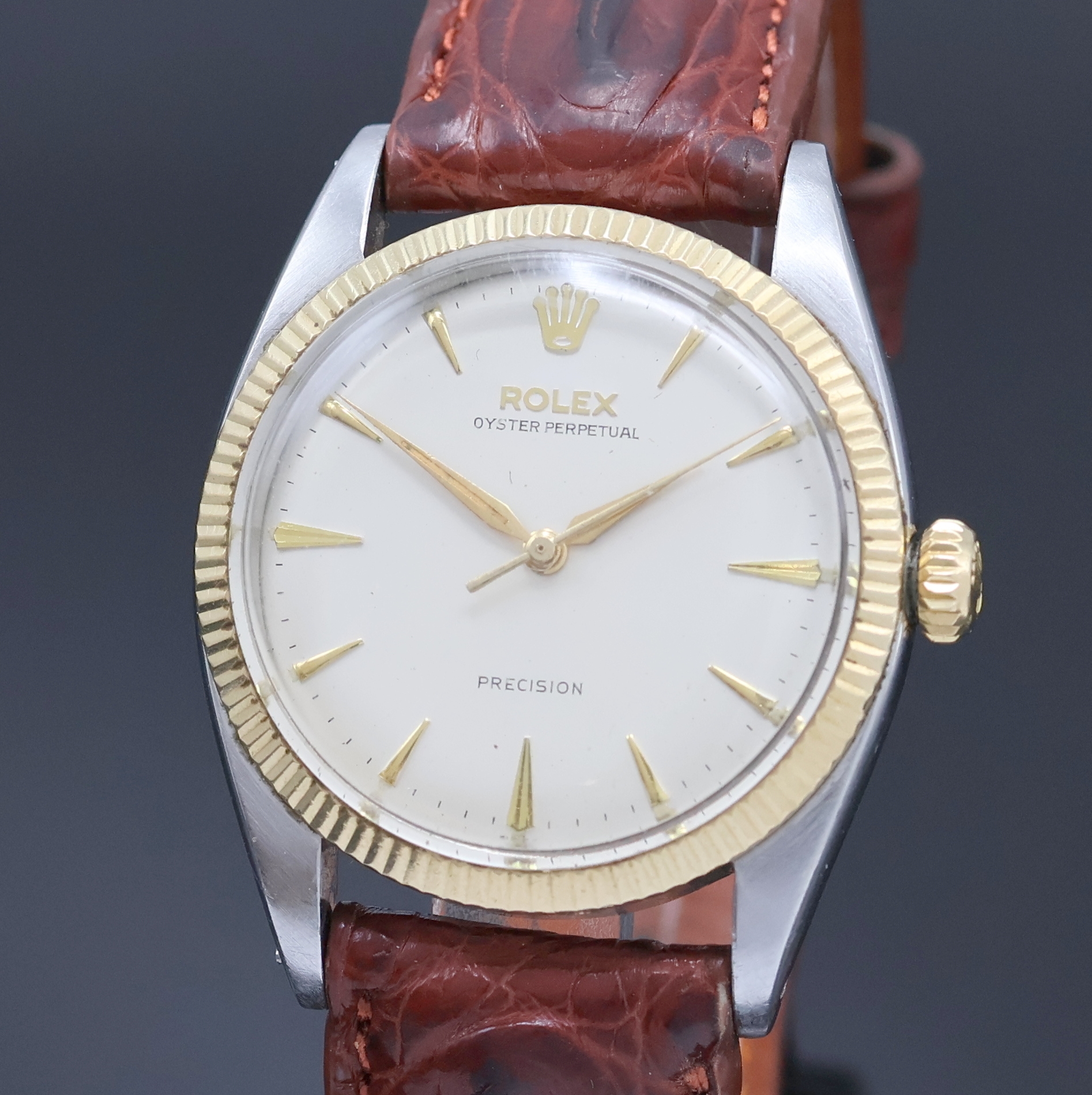 Detail a: ROLEX seltene Armbanduhr Oyster Perpetual Precision "Ovettone" Referenz 6298, Schweiz laut Bodenstempel 1. Quartal 1954, ehemals Automatik, ...