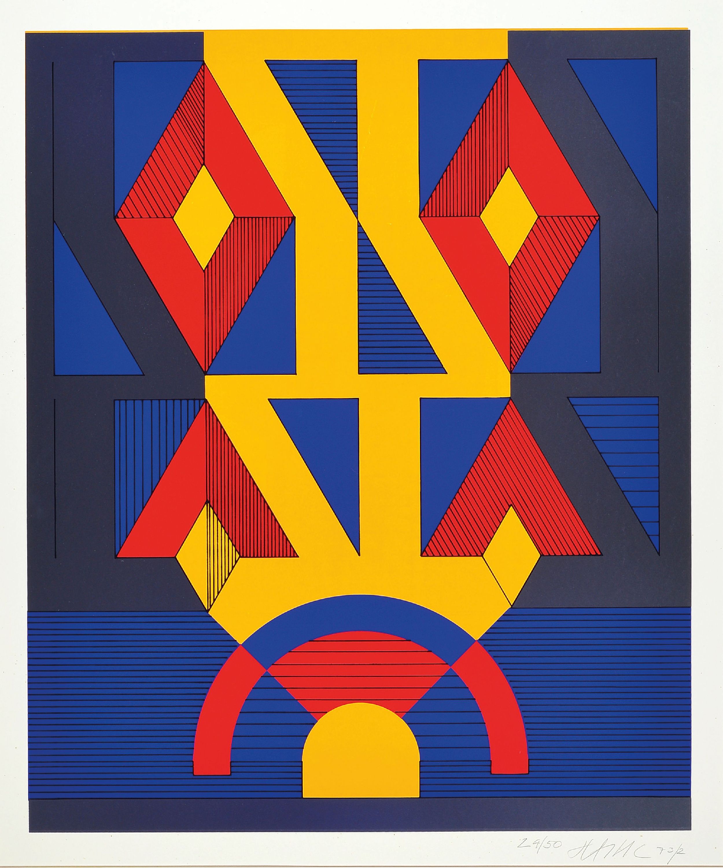 Image 27011450 - Otto Herbert Hajek, 1927 Kaltenbach-2005 Stuttgart, Farbserigraphie, Komposition 72/2, ...