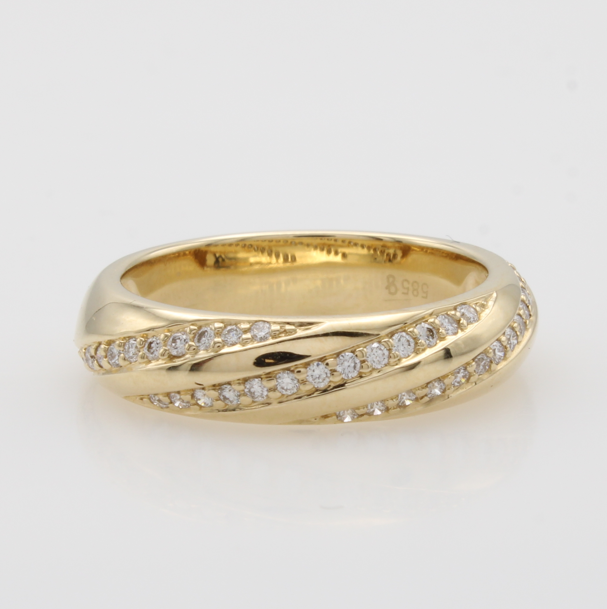 Image 27011465 - Ring mit Brillanten, GG 585/000, Brill. zus. ca. 0.30 ct Weiß/lupenr., gedrehte Optik, ...