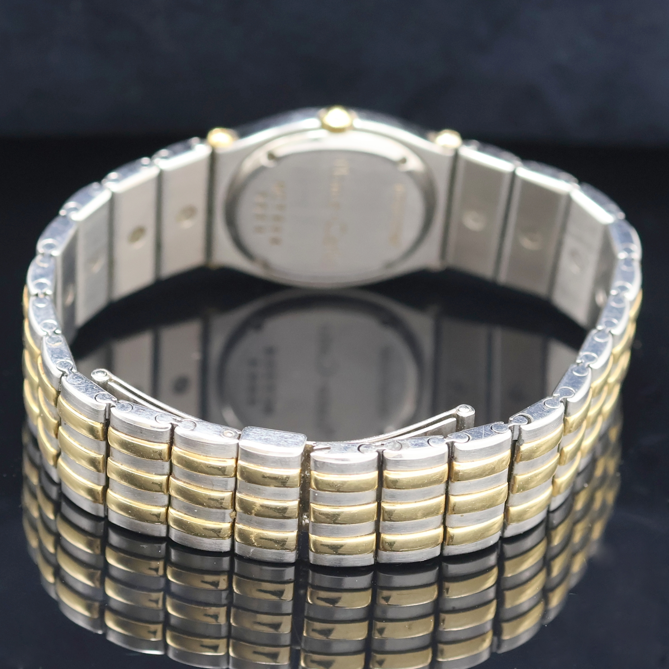 Detail c: CHOPARD Damenarmbanduhr Monte-Carlo Referenz 8034, Schweiz um 1995, quarz, Edelstahl/Gold kombiniert inkl. Gliederband m. dopp. Faltschließe, Boden ...