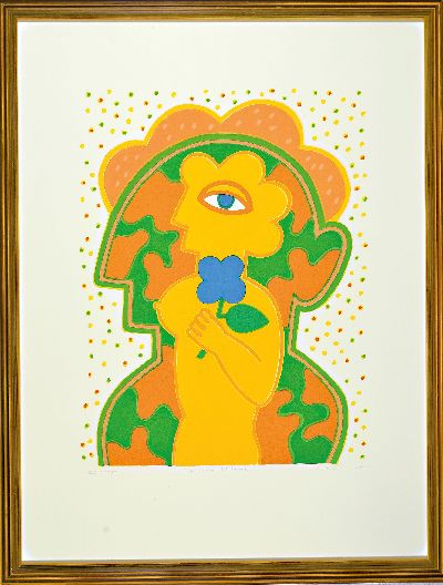 27011443k - Herbert Schneider, 1924-1983 Hinterthal, Lithographie, ´Die blaue Blume´, Ed. 10/50, ...