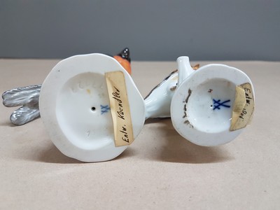 27011463g - Zwei Porzellanfiguren, heimische Vögel, Meissen, 20.Jh, Porzellan, farbig staffiert, ...