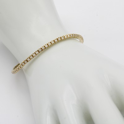 27011492a - Elastisches Armband mit Brillanten, GG 585/ 000, 71 Brill. zus. ca. 1 ct Weiß/lupenr. ...