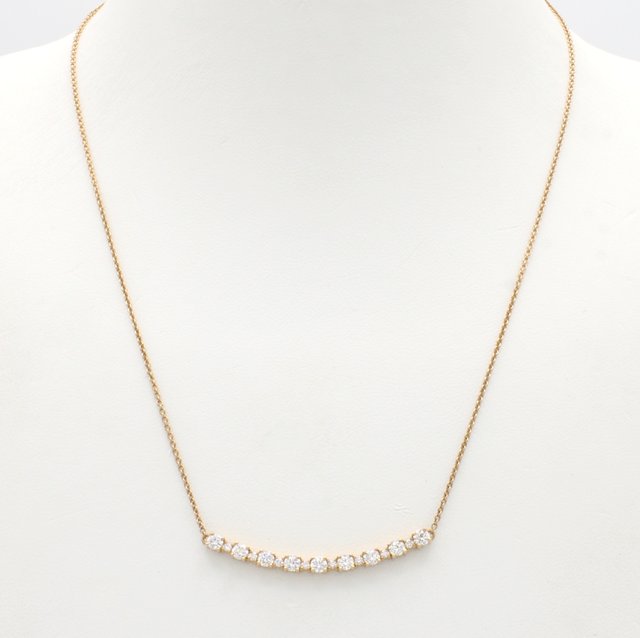 Image 27011535 - Collier mit Brillanten, GG 585/000, 17 Brill. in einer Reihe gef. zus. ca. 0.85 ct ...