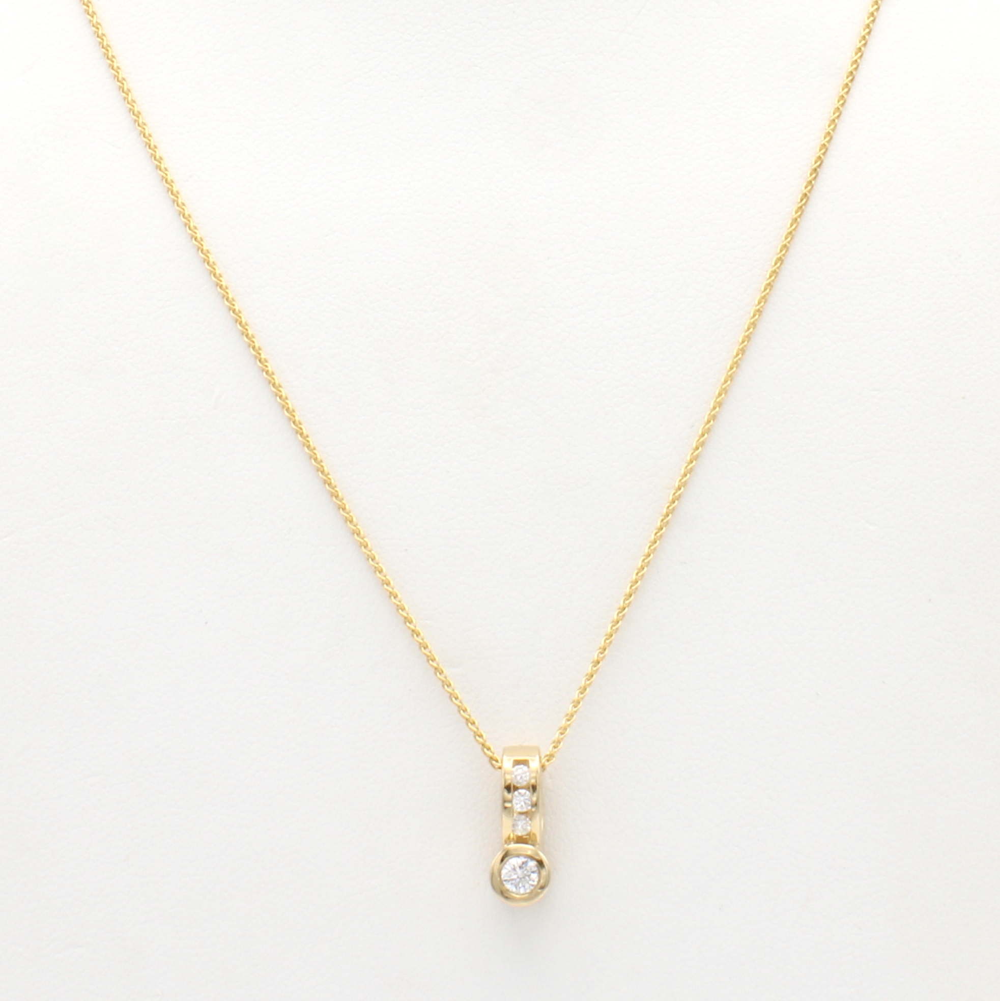 Image 27011539 - Clip-Anhänger mit Brillanten an Kette, GG 585/000, 4 Brill. zus. ca. 0.25 ct ...