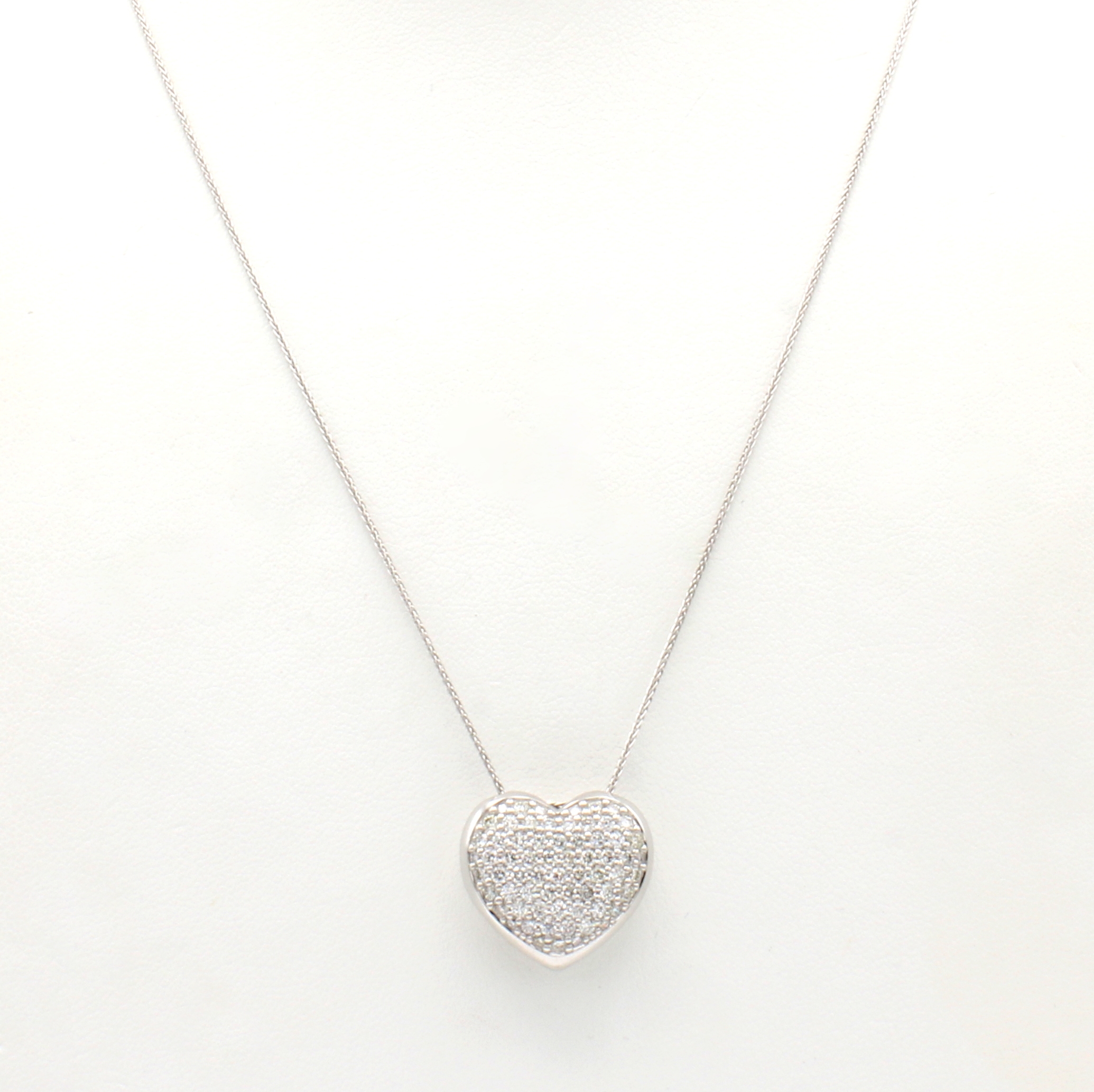 Image 27011563 - Herzanhänger mit Brillanten an Kette, WG 585/000, 87 Brill. zus. ca. 1.65 ct Weiß/si ...