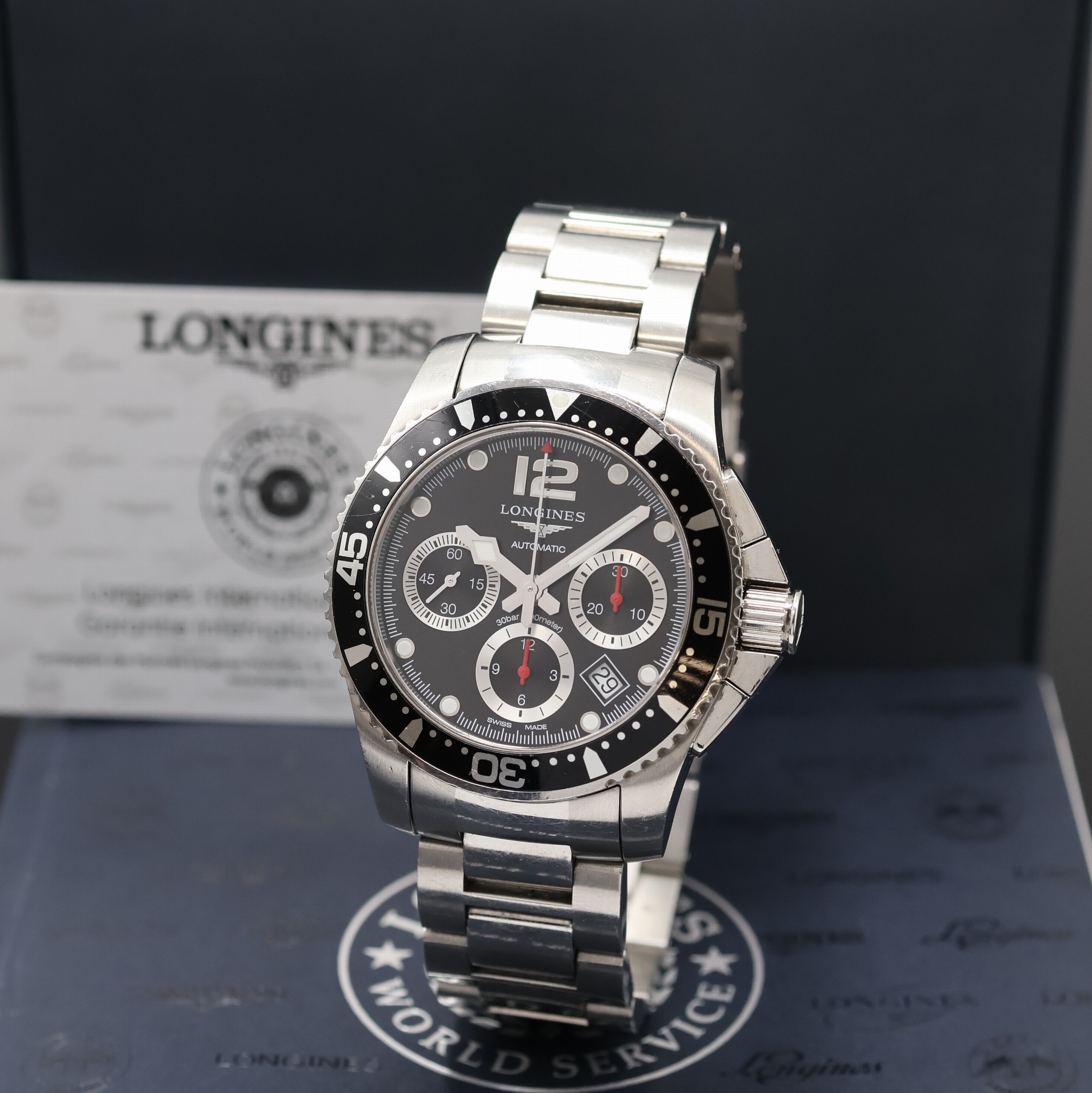 Image 27011672 - LONGINES Hydro Conquest Armbandchronograph Referenz L3.744.4, Schweiz verk. lt. beil. ...