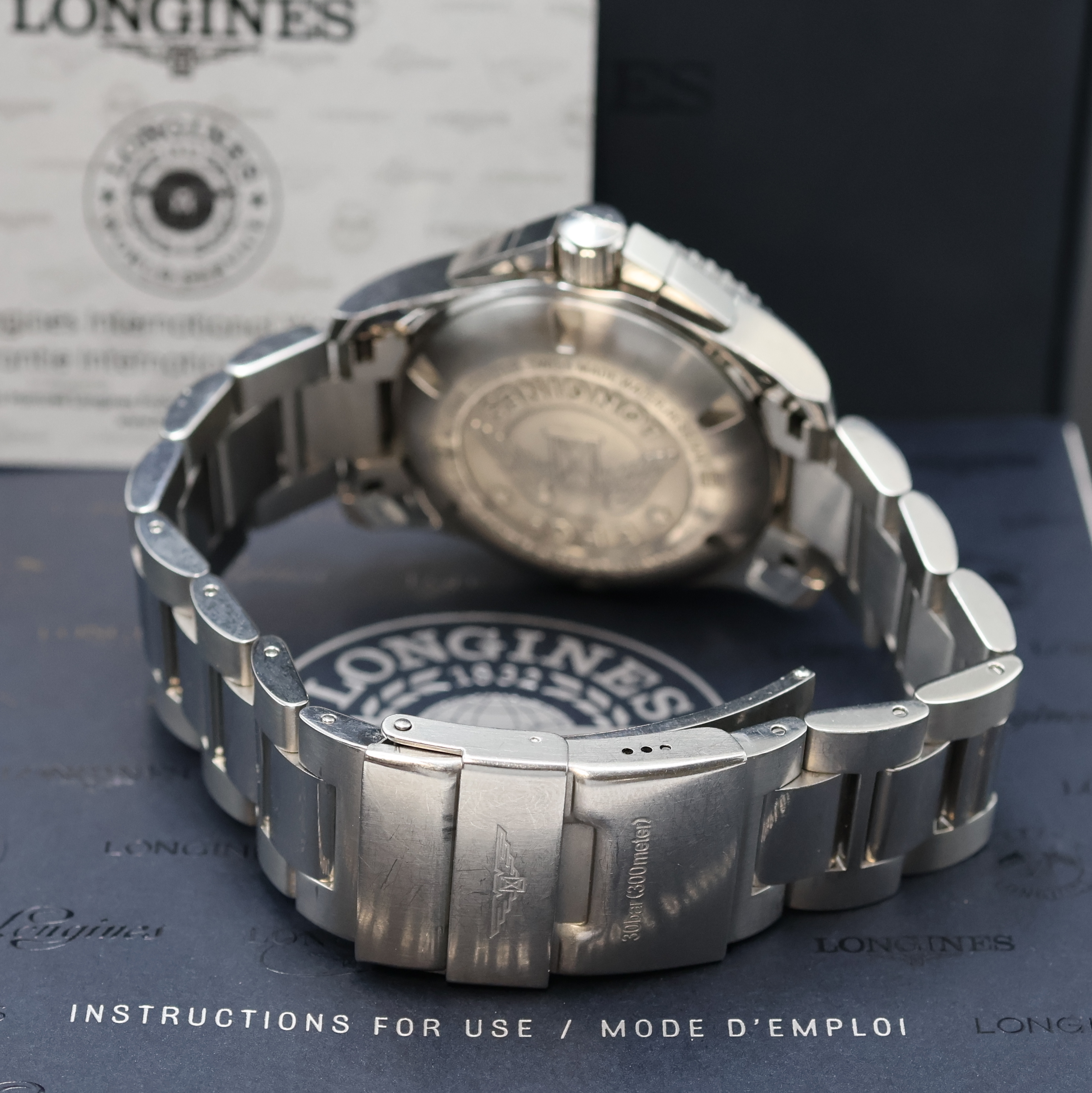 Detail b: LONGINES Hydro Conquest Armbandchronograph Referenz L3.744.4, Schweiz verk. lt. beil. Pap. 12/2017, Automatik, Edelstahlgeh. inkl. orig. Gliederband ...