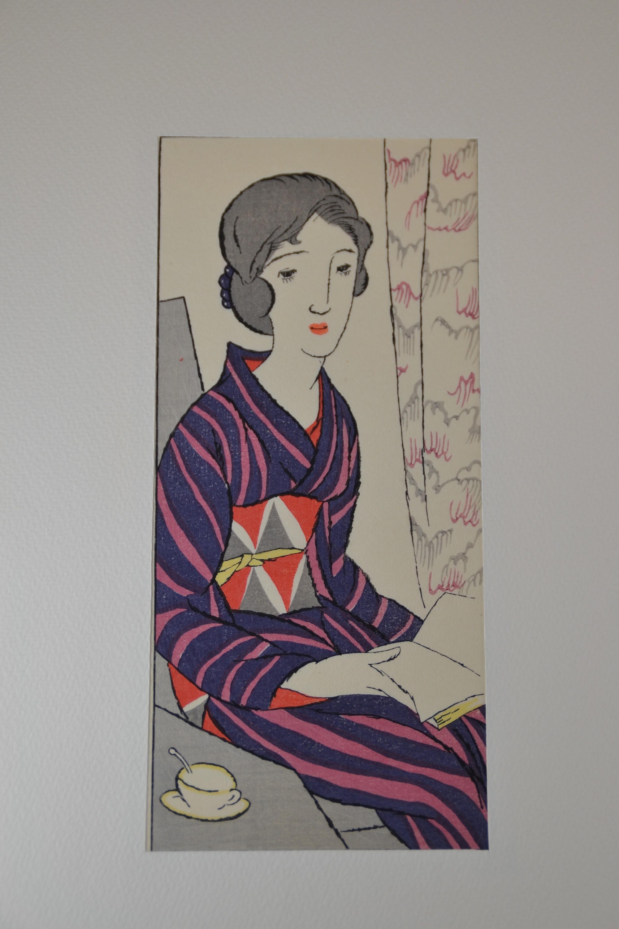 Detail f: Nach Takehisa Yumeji (1884-1934), Mappe mit 9 Druckgrafiken, 1960er-Jahre, nach den Holzschnitt von Yumeji "Legende der Schneenacht" ...