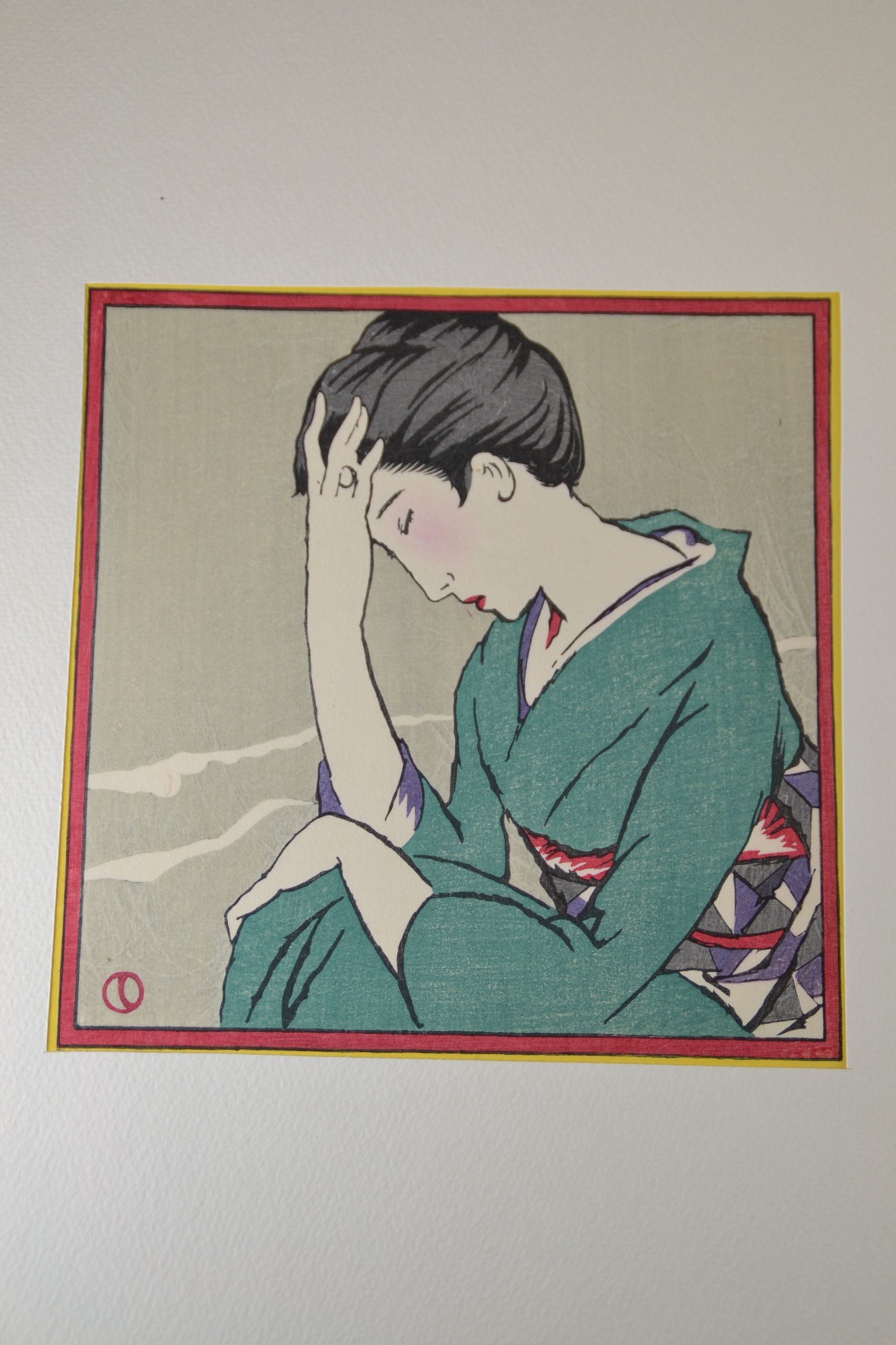 Detail i: Nach Takehisa Yumeji (1884-1934), Mappe mit 9 Druckgrafiken, 1960er-Jahre, nach den Holzschnitt von Yumeji "Legende der Schneenacht" ...