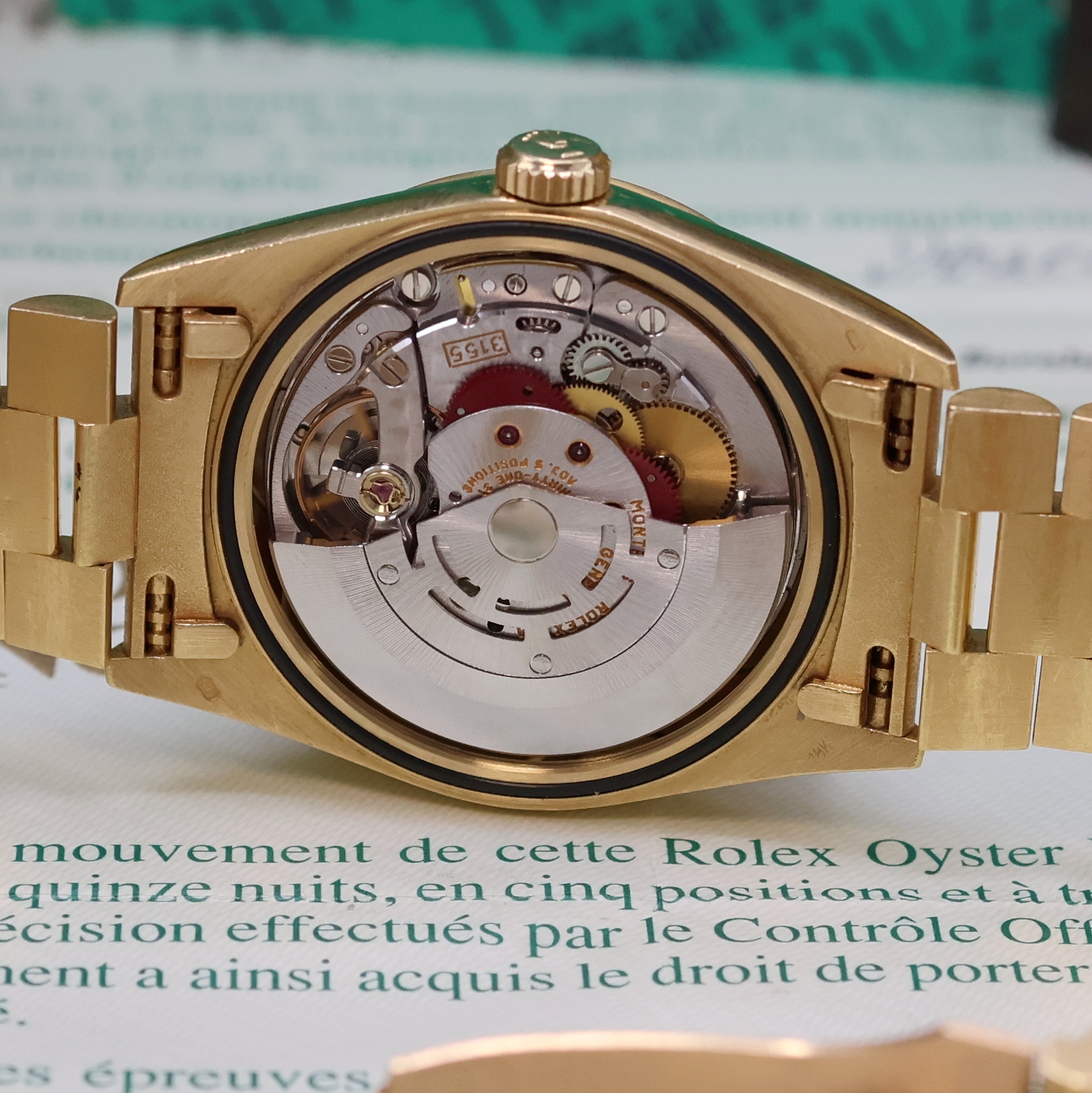 Detail g: ROLEX Armbanduhr Oyster Perpetual Day-Date Referenz 18038, Automatik, LC 100, Chronometer der Superlative in GG 750/000 inkl. Präsidentband m. ...