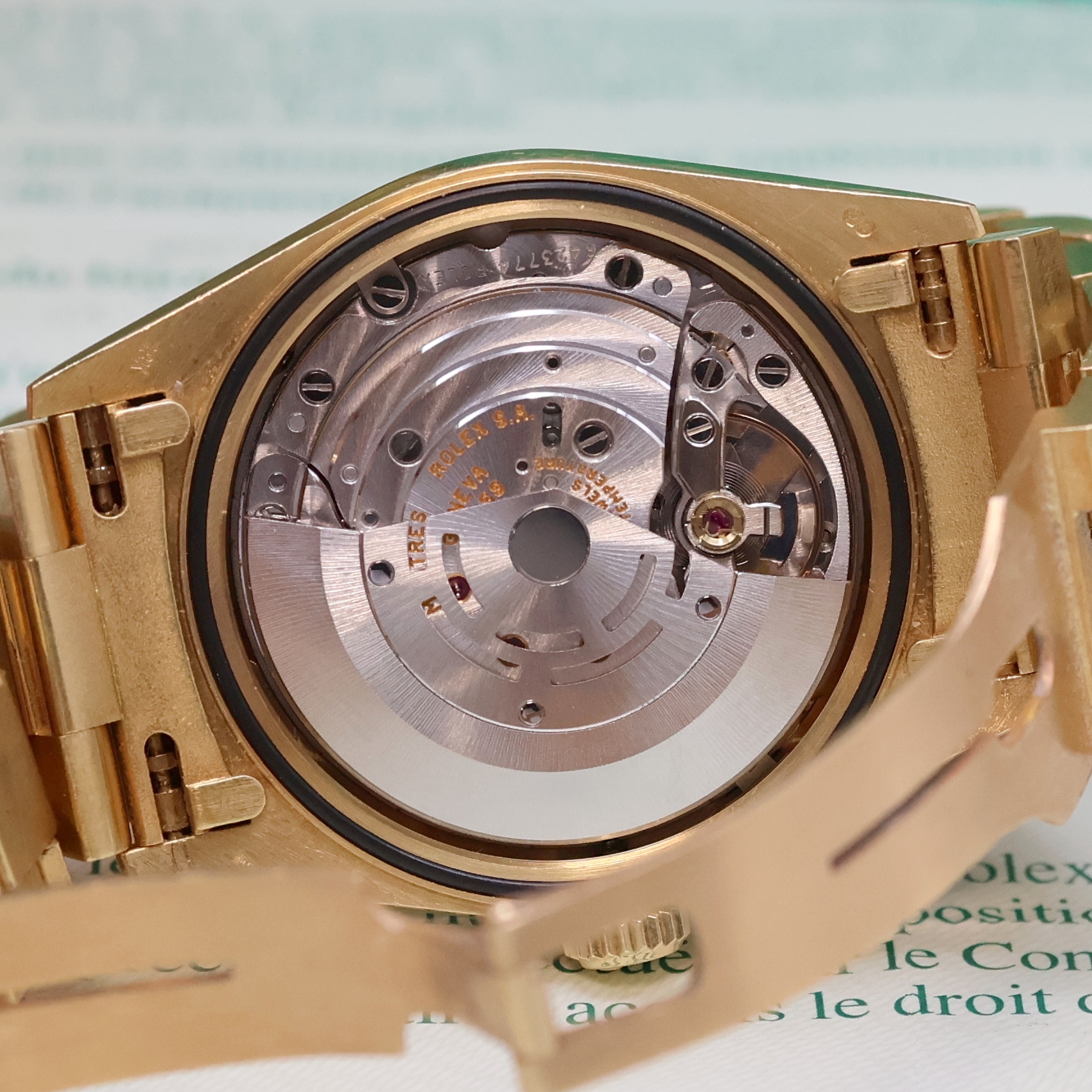 Detail h: ROLEX Armbanduhr Oyster Perpetual Day-Date Referenz 18038, Automatik, LC 100, Chronometer der Superlative in GG 750/000 inkl. Präsidentband m. ...