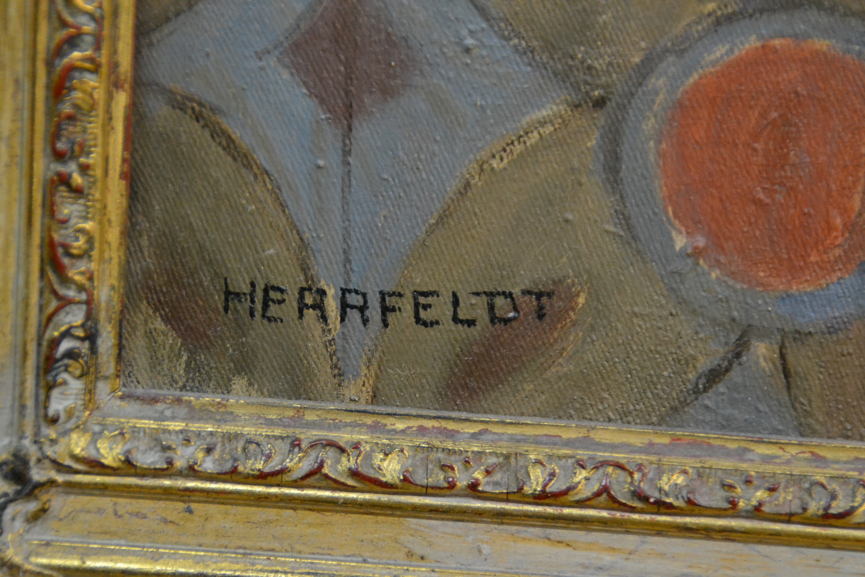 Detail c: Marcel Rene von Herrfeldt, 1889 Paris-1965 München, weiblicher Akt einer exotischen Tänzerin mit Tambourin, li. unten sign., Öl/Lwd, l. ...