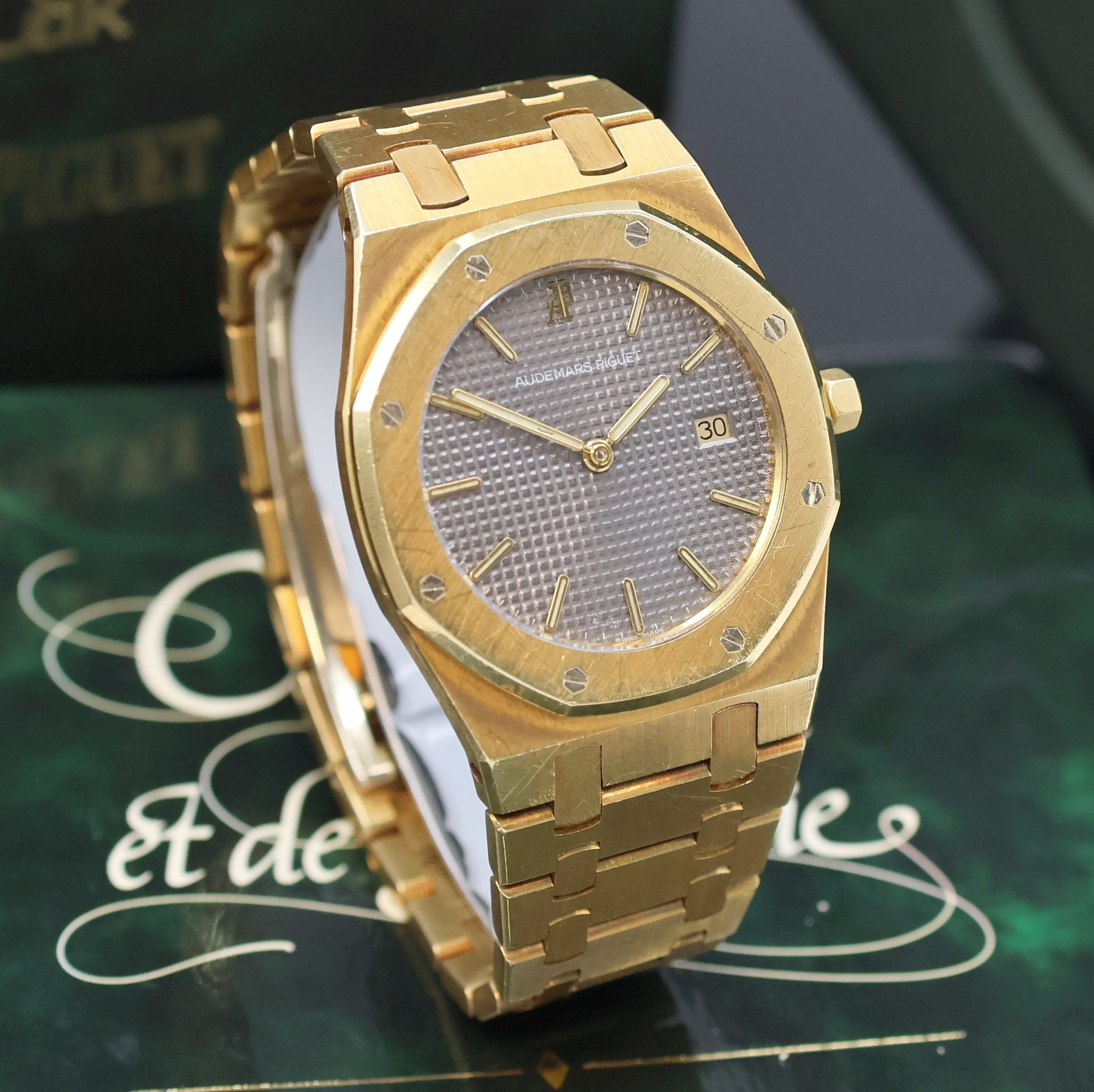 Detail b: AUDEMARS PIGUET ikonische Herrenarmbanduhr Serie Royal Oak in GG 750/000 Referenz 56175BA mit original Etui und Papieren, Design von Gerald Genta, ...
