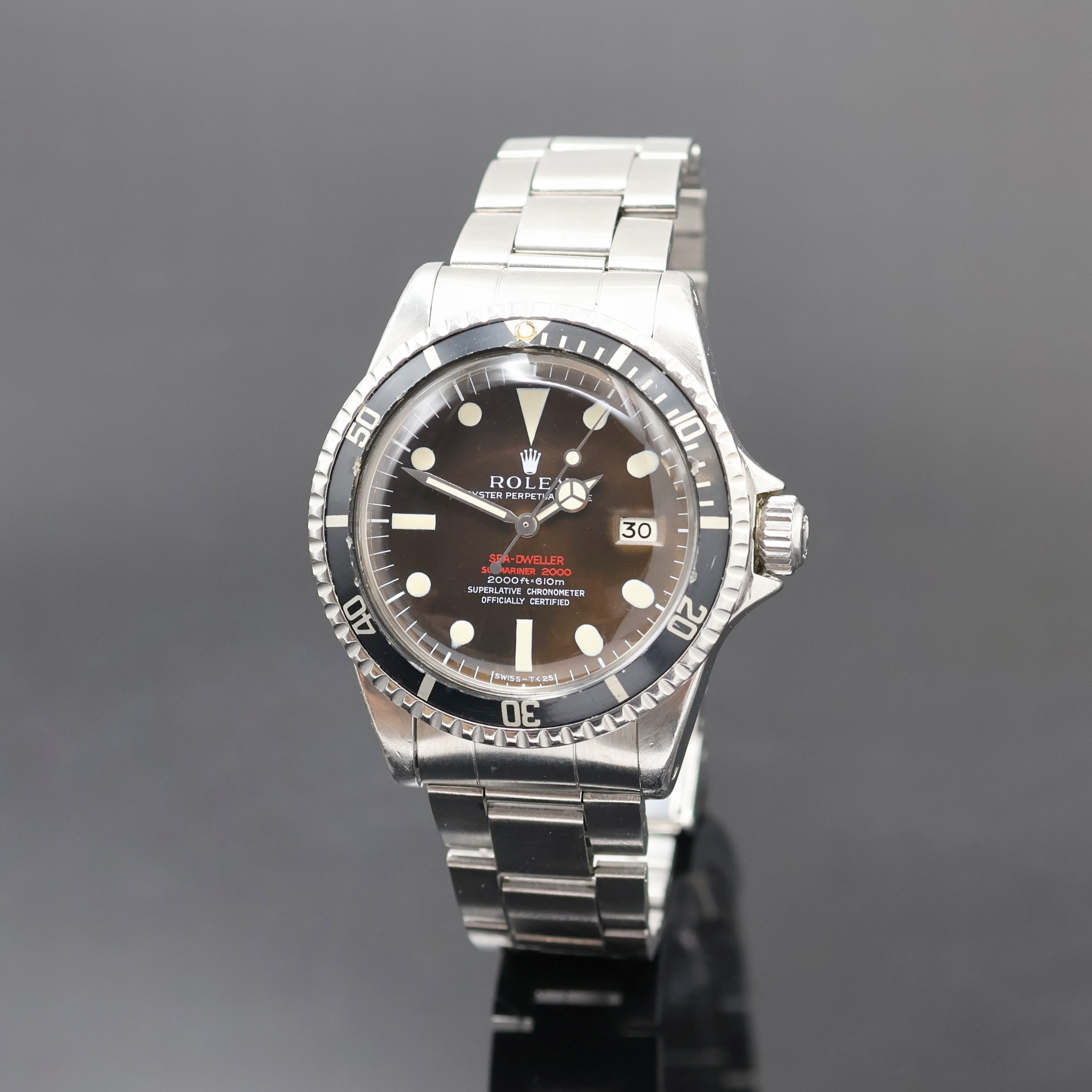 Image 27011711 - ROLEX feine und extrem seltene, frühe Herrenarmbanduhr Modell Double Red Sea-Dweller ...