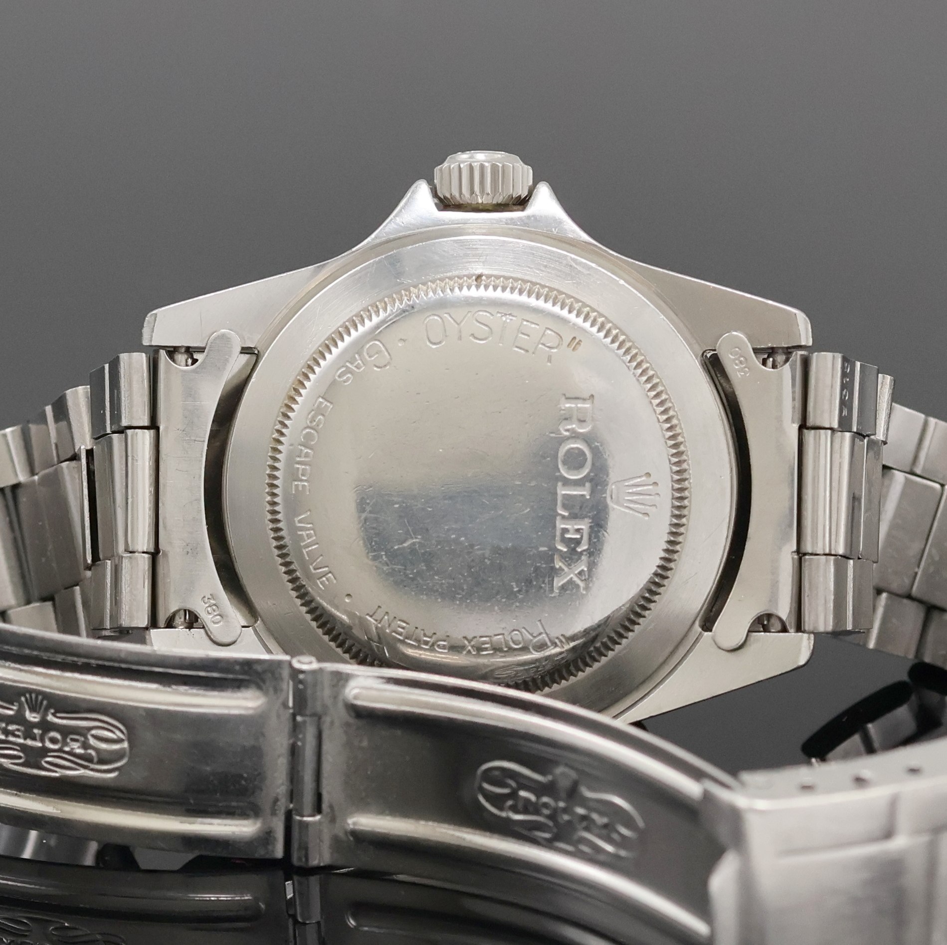 Detail i: ROLEX feine und extrem seltene, frühe Herrenarmbanduhr Modell Double Red Sea-Dweller "Thin-Case" aus der ersten Serie Referenz 1665 mit ...