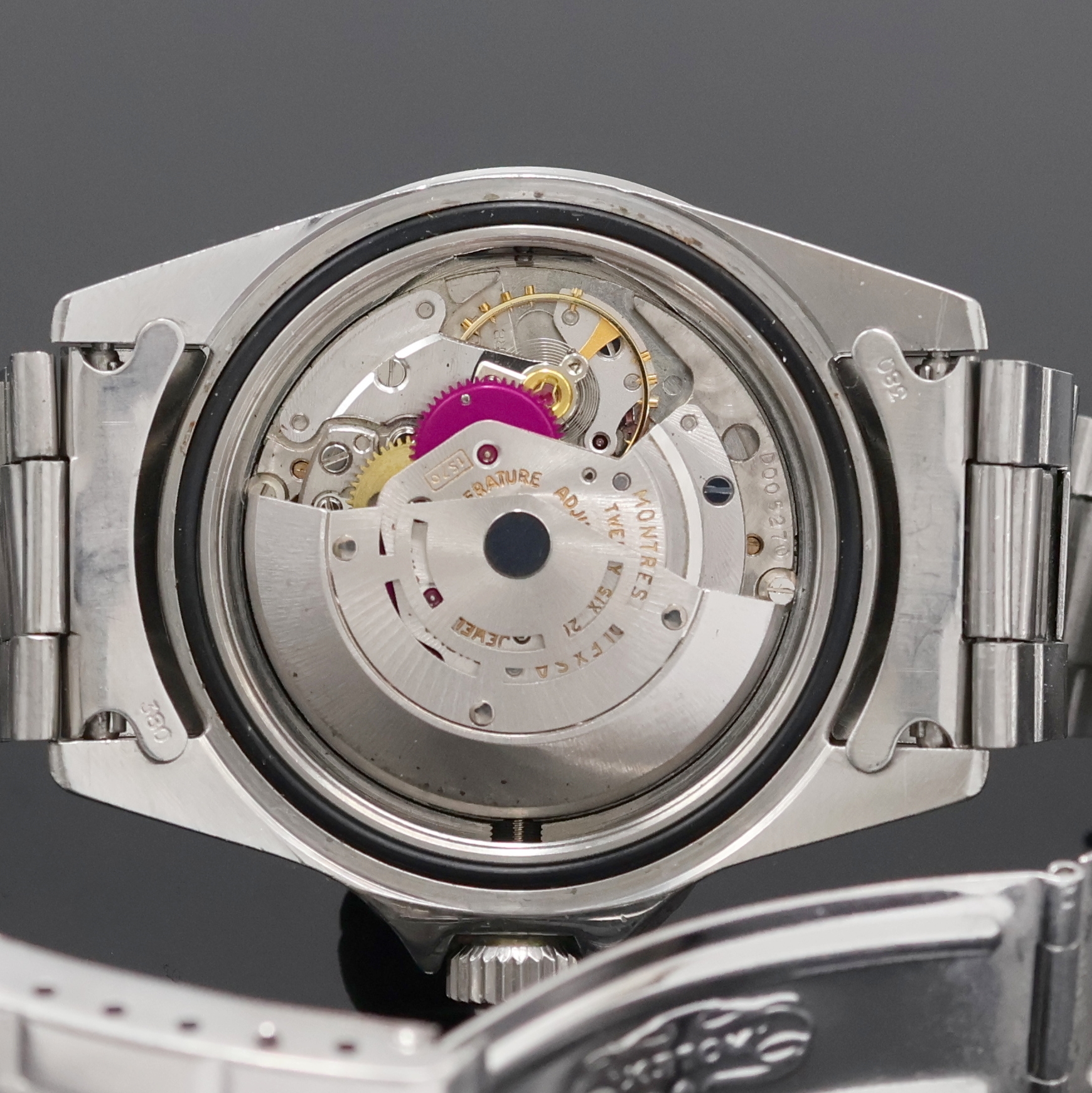 Detail k: ROLEX feine und extrem seltene, frühe Herrenarmbanduhr Modell Double Red Sea-Dweller "Thin-Case" aus der ersten Serie Referenz 1665 mit ...