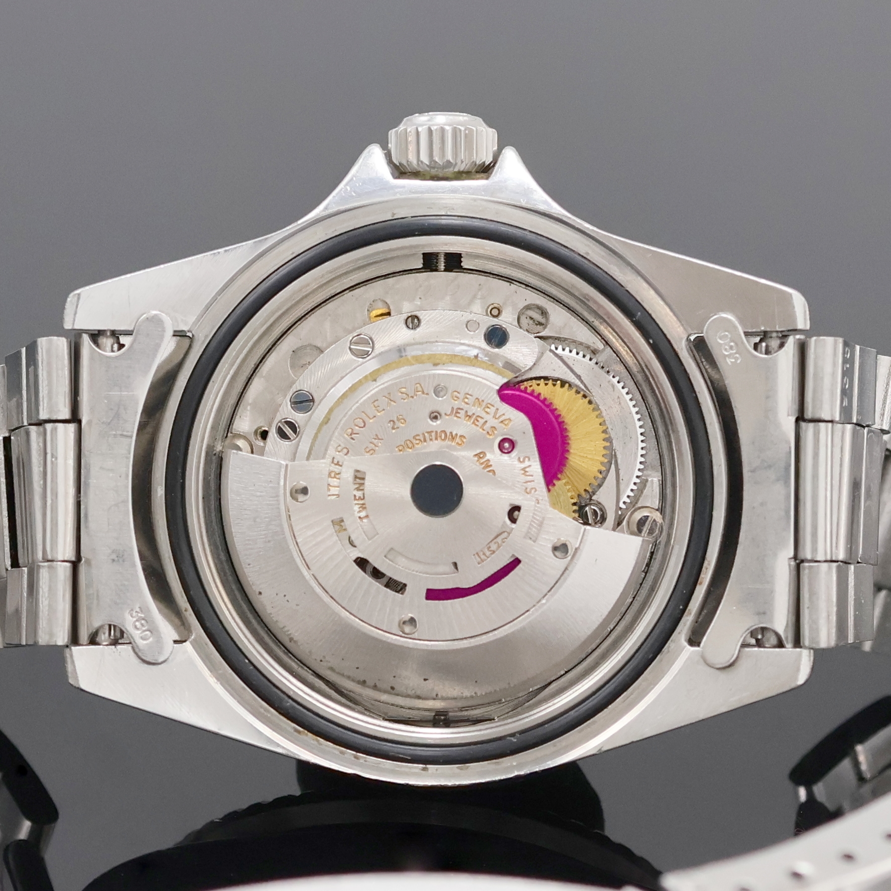 Detail l: ROLEX feine und extrem seltene, frühe Herrenarmbanduhr Modell Double Red Sea-Dweller "Thin-Case" aus der ersten Serie Referenz 1665 mit ...